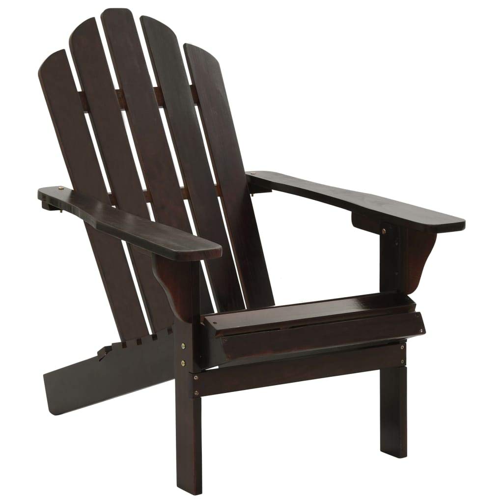 Beyamis Wooden Garden Chair - Solid Brown Outdoor Patio Furniture for Relaxing in Backyard, Deck, or Poolside