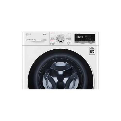 LG WVC5 1409W 9kg/5kg Washer Dryer Combo - White | Energy Efficient Front Load Laundry Machine for Apartments & Small Homes | Perfect for Compact Spaces & Eco-Friendly Washing