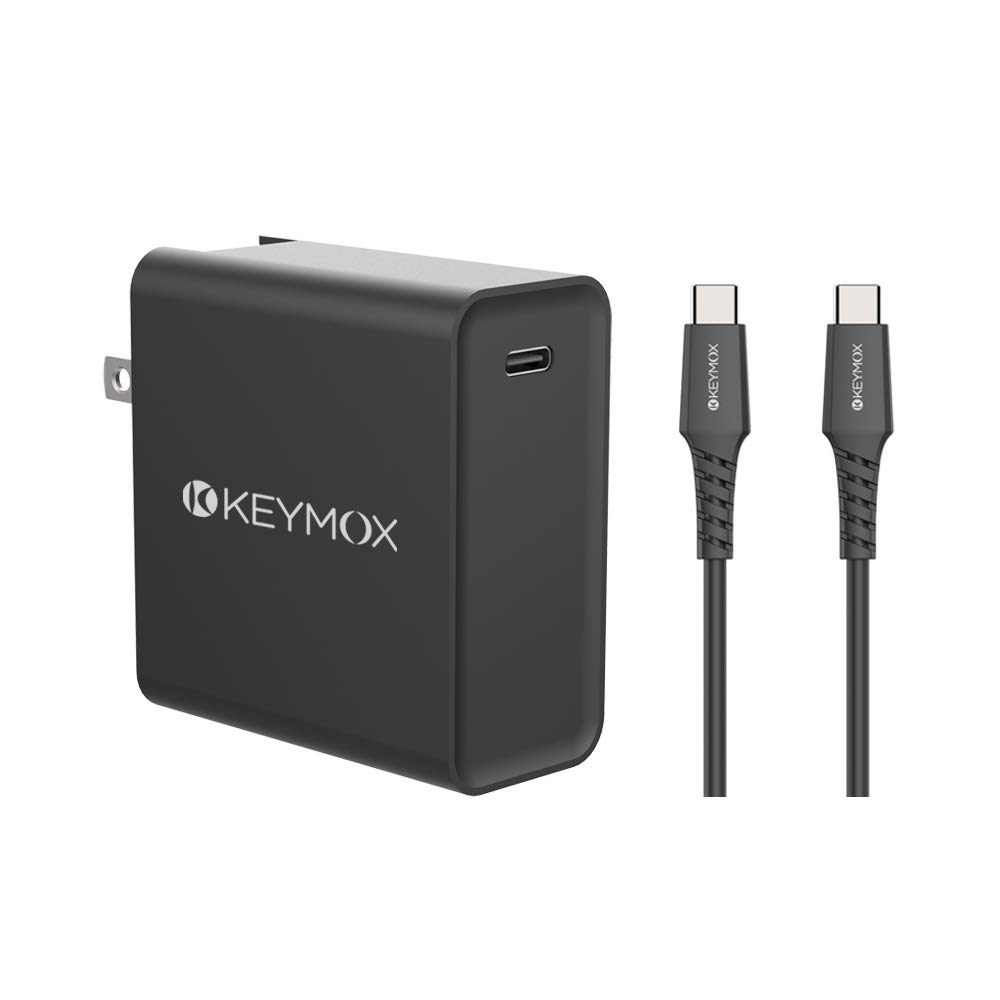 65W USB C PD Fast Charger - Foldable Wall Charger with Power Delivery for MacBook, iPad Pro, iPhone 15, Galaxy S23, Pixel 7 & USB-C Laptops | Includes USB-C to C Cable | Perfect for Travel, Office & Home Charging