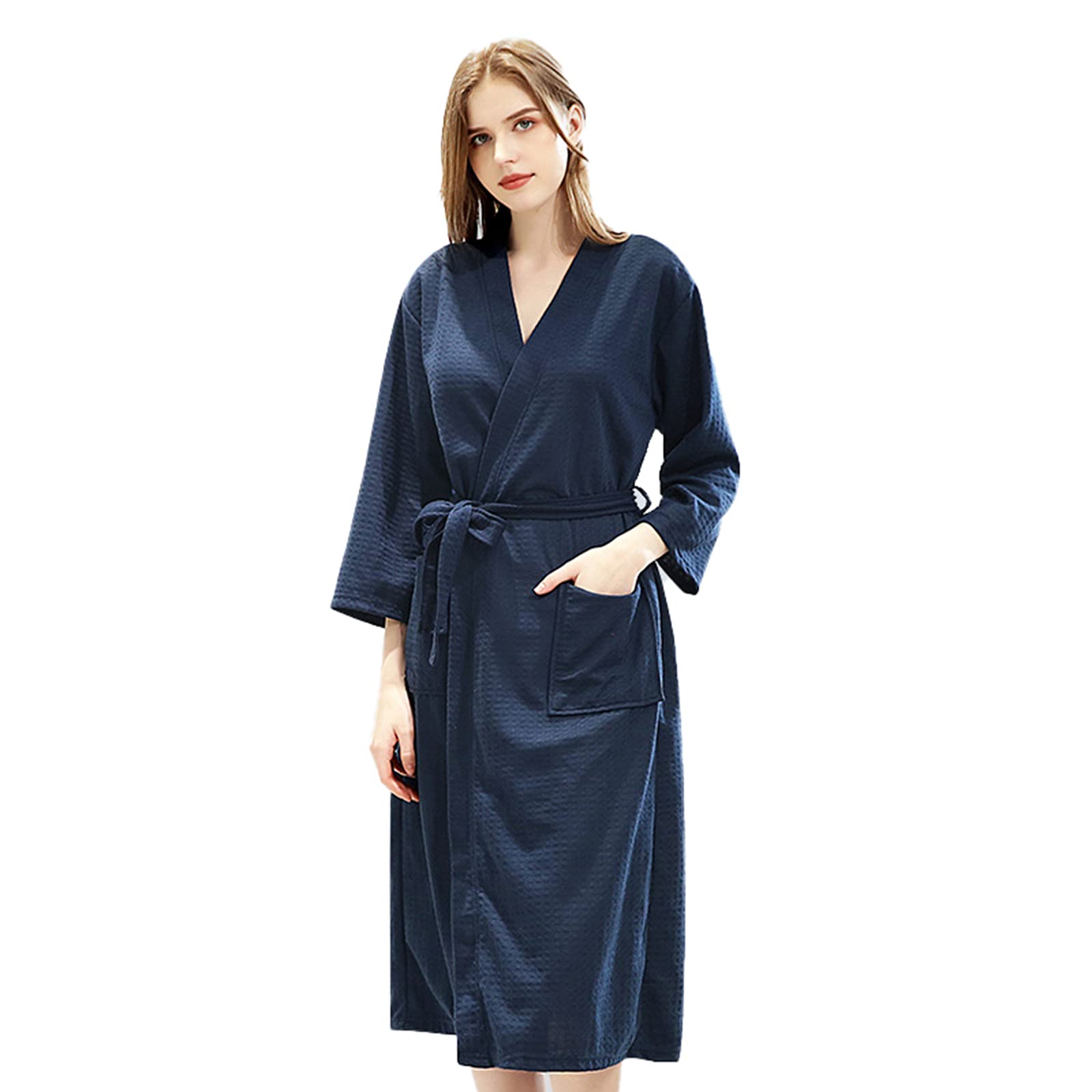 ANUFER Men's & Women's Waffle Bathrobe - Soft Breathable Spa Robe for Couples, Hotel & Home Wear - Perfect for Relaxation, Lounging & Self-Care Moments