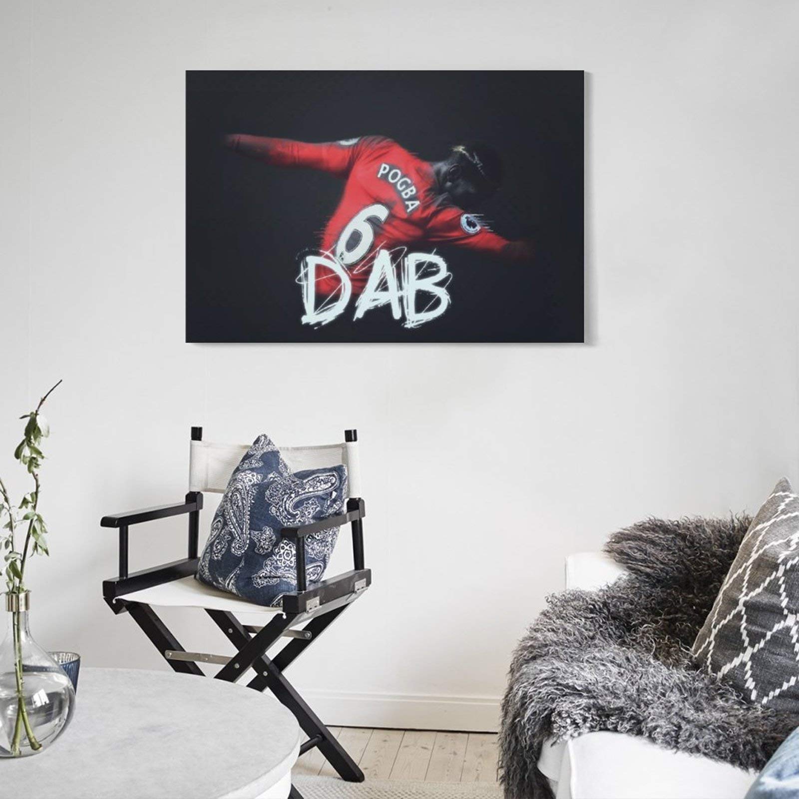 Paul Pogba Soccer Poster - 24x36 Inch (60x90cm) Premium Canvas Wall Art Print for Football Fans | Perfect for Office, Living Room, Bedroom & Dorm Decor | Great Gift for Men & Boys | High-Quality Football Player Wall Decor