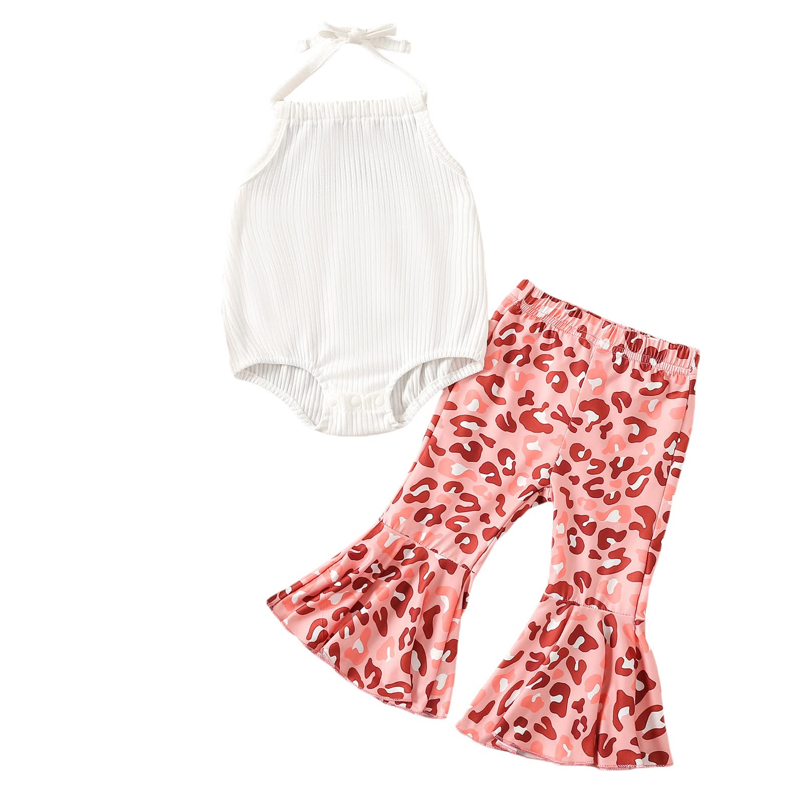 YINGISFITM Baby Girl Clothes - Bell Bottom Romper Outfit with Boho Flare Pants, Retro Summer Fashion for Toddlers | Perfect for Playdates, Beach Trips & Photo Shoots