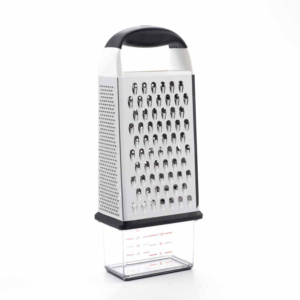 OXO Box Grater - 4-Sided Stainless Steel Cheese & Vegetable Shredder for Kitchen, Cooking & Baking | Perfect for Grating Cheese, Zesting Citrus & Shredding Veggies