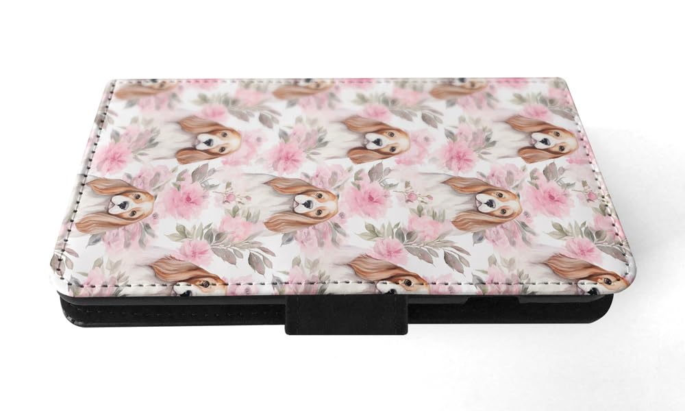 Premium Faux Leather Flip Wallet Phone Case for Apple iPhone 12 Mini - Cute Grand Basset Griffon Vendeen Puppy Dog Design | Perfect for Everyday Use, Travel & Gift Giving