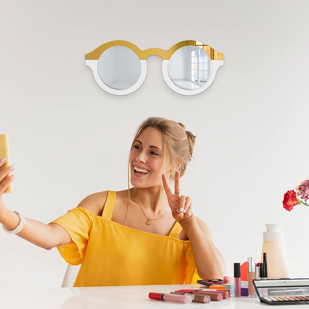 Stylish Sunglasses Wall Decor - Modern Acrylic Wall Art Mirror for Optometry & Eyeglasses - Perfect for Dorm, Bedroom, or Office Decor - Ready to Hang