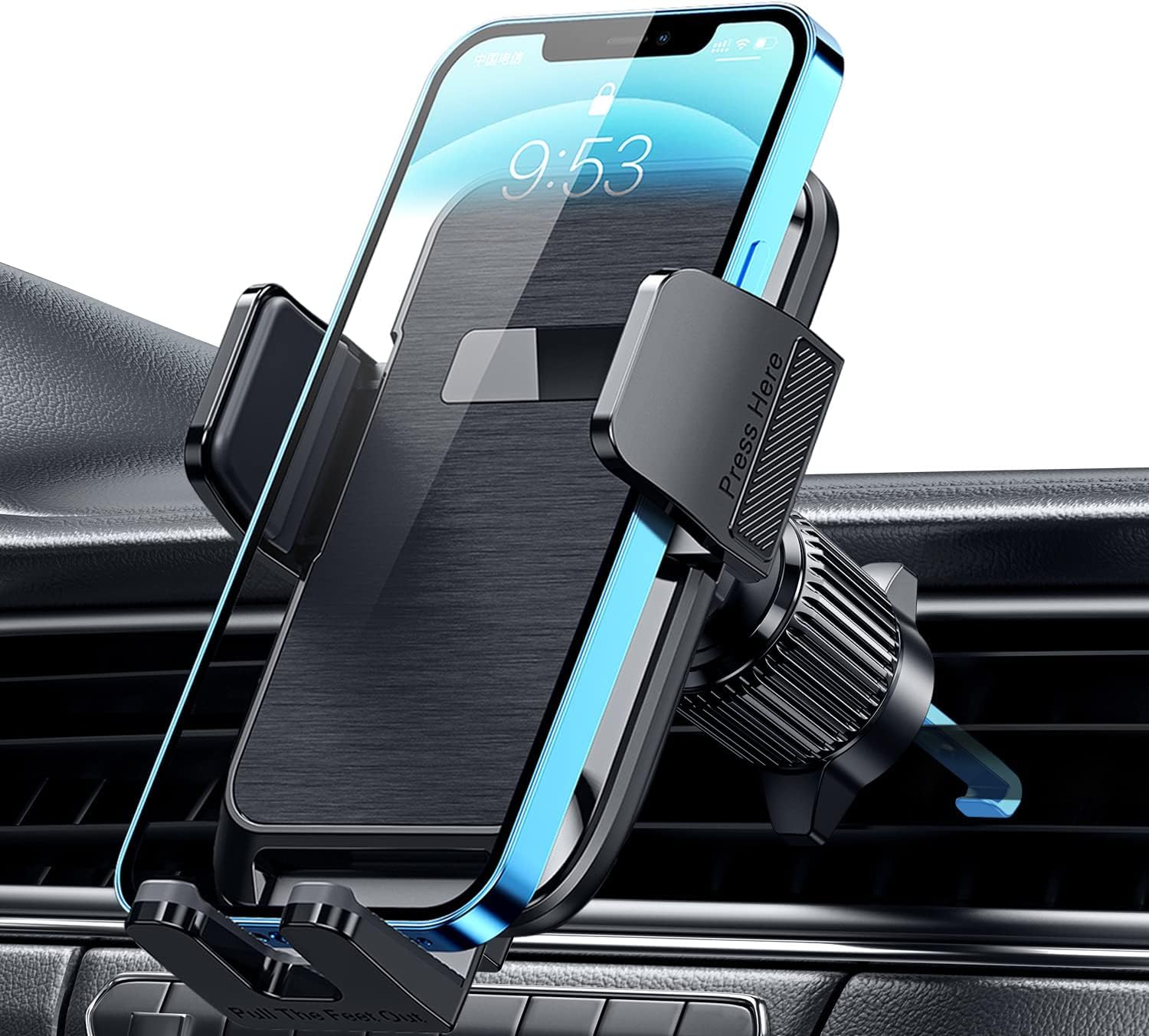 Upgraded Metal Clip Car Vent Phone Mount - Universal Smartphone Holder for iPhone & Android, Hands-Free Car Cradle for Safe Driving, Perfect for GPS Navigation & Road Trips