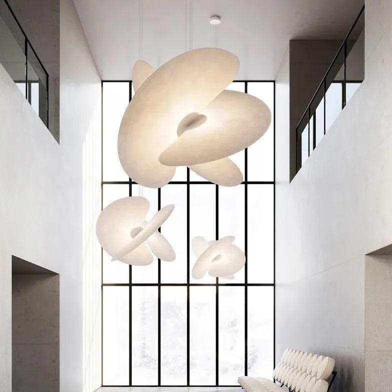 Modern White Silk Fabric Pendant Light - Elegant Dining Room & Bedroom Ceiling Lighting Fixture for Home Decor