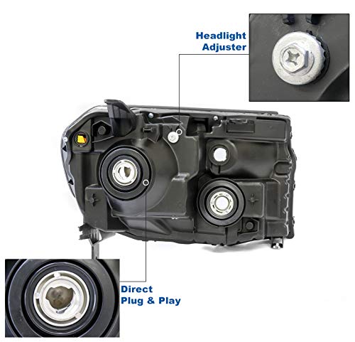 2012-2015 Honda Pilot Replacement Headlights - Black Housing with 6