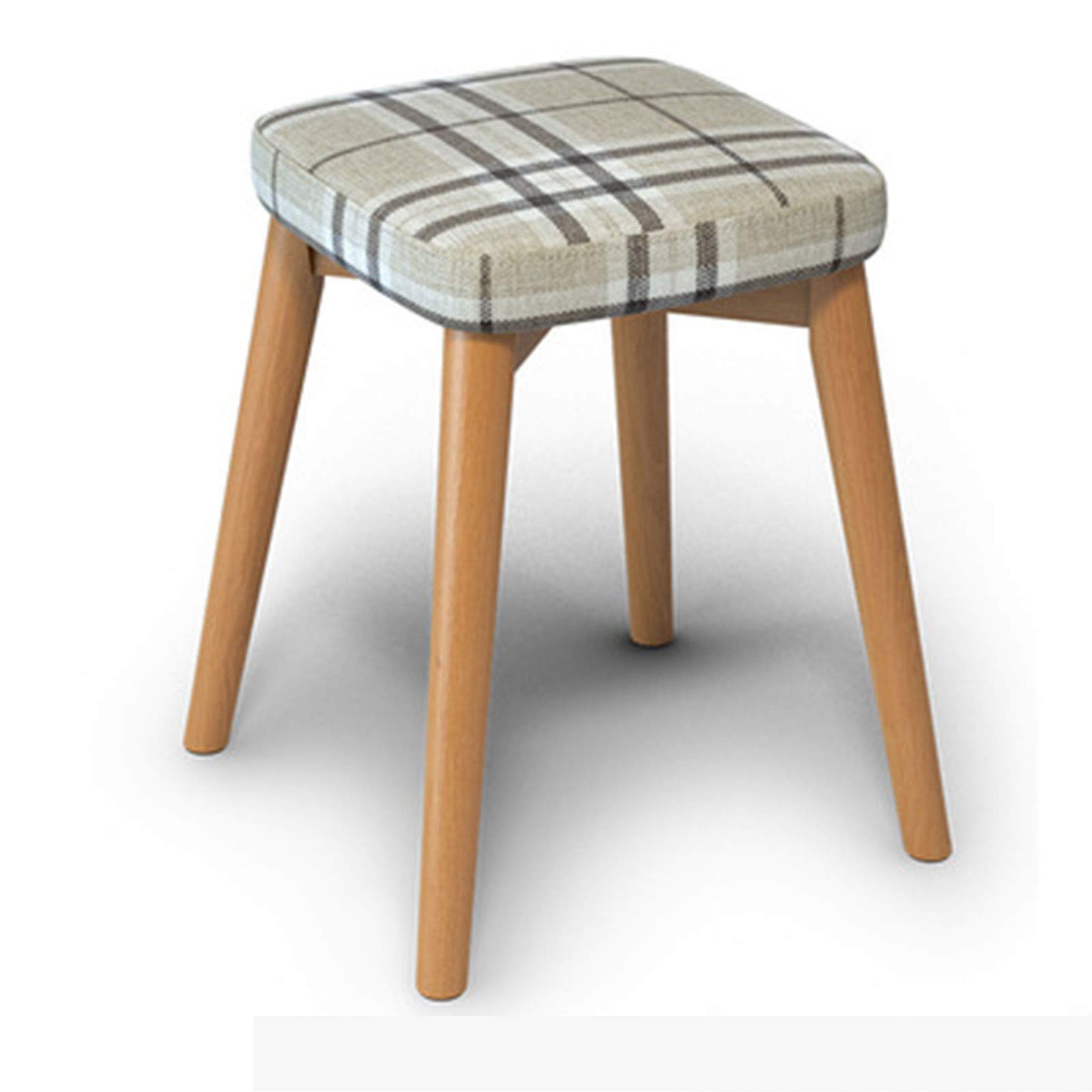 JIANM Solid Wood Vanity Bench with Padded Seat - 14.5