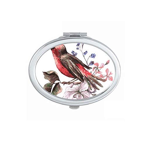 DIYthinker Portable Folding Double-Sided Mirror with Branch Birds Floral Design - Perfect for Makeup, Travel, and Home Decor | Handheld Compact Vanity Mirror for Women & Girls