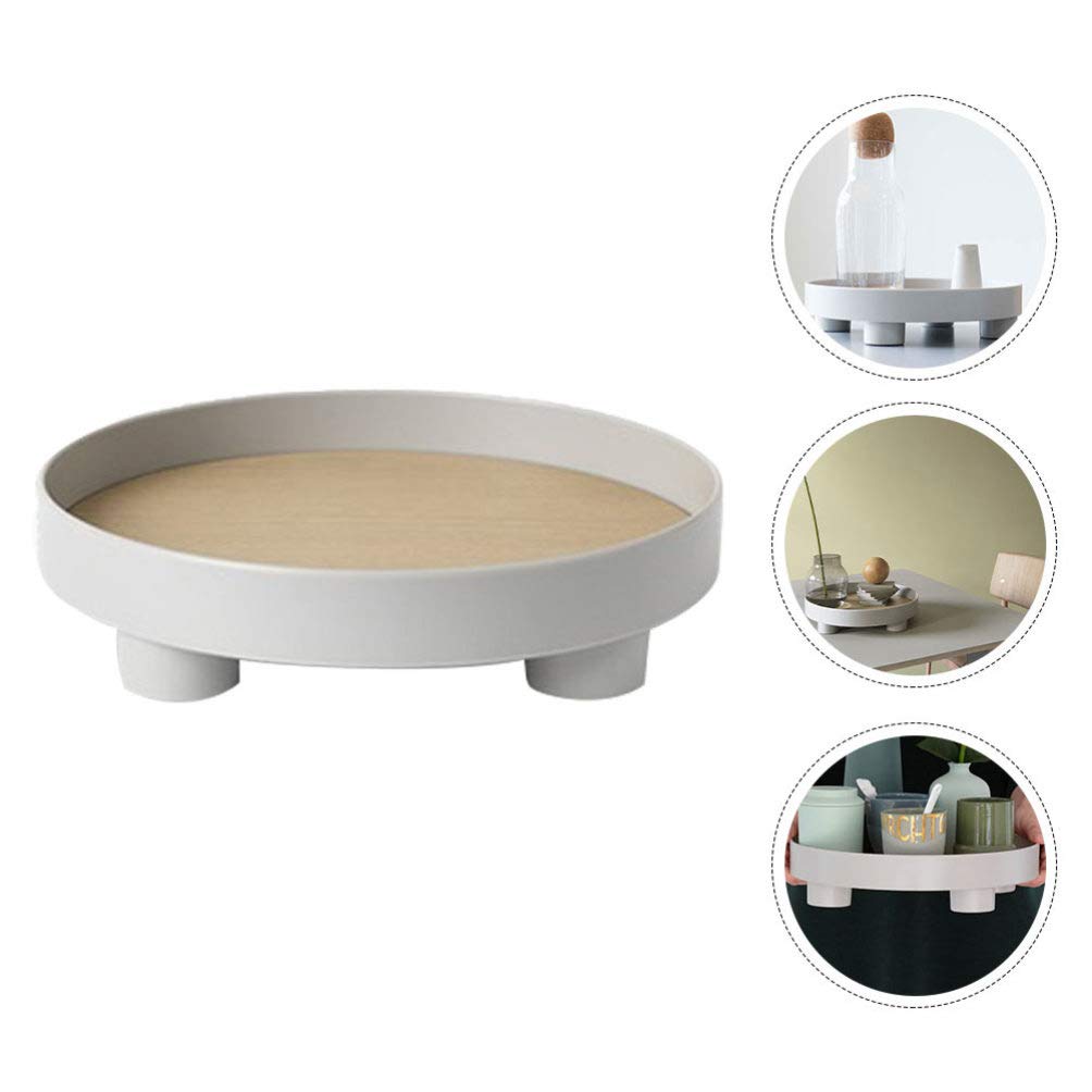 Cabilock Round Jewelry Organizer Tray - Rustic White Trinket Dish for Rings, Earrings & Necklaces | Desktop Storage Solution for Jewelry, Keys & Small Sundries | Perfect for Vanity, Dresser & Gift Giving