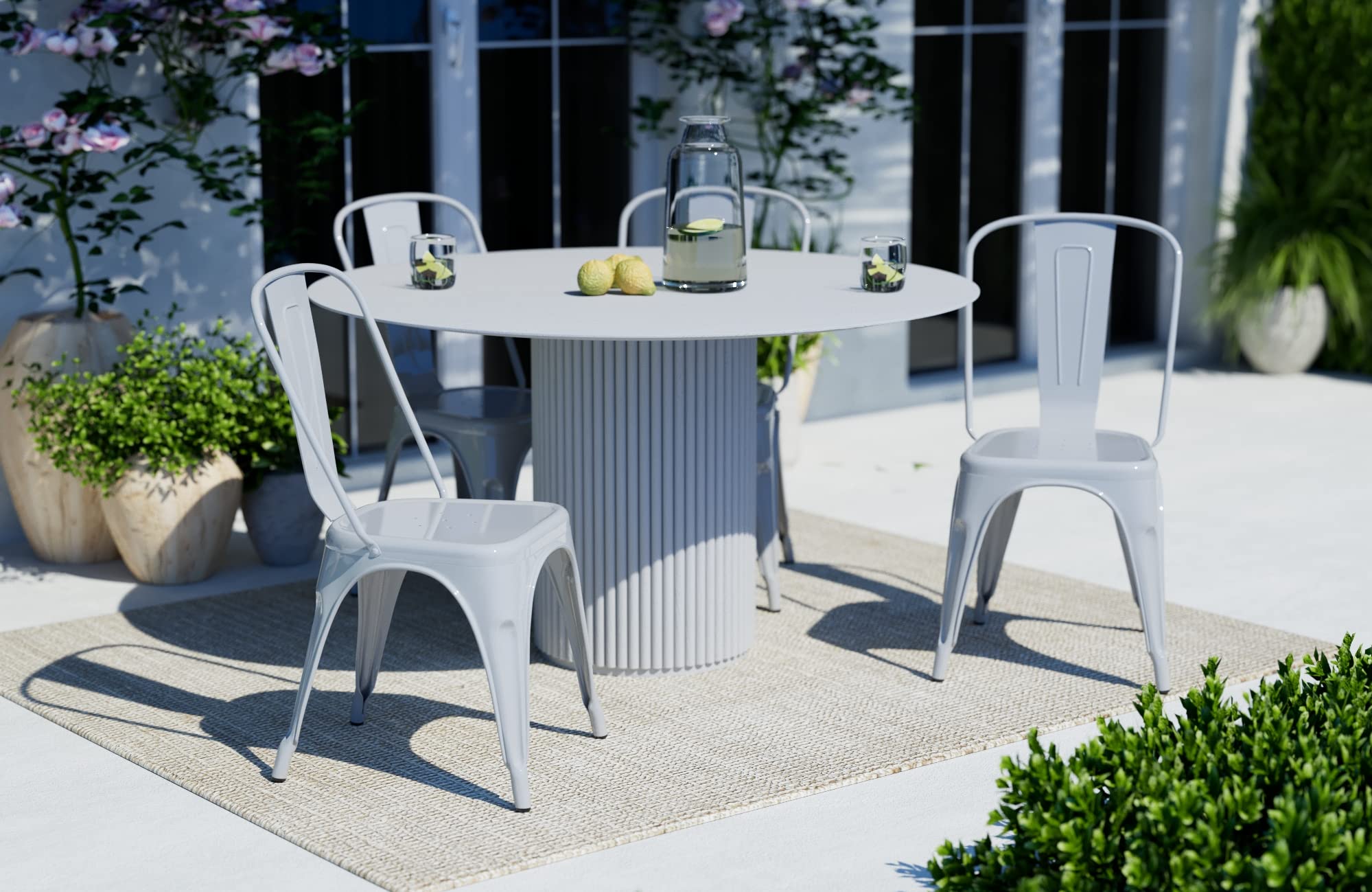 Premium HALOWAY Fabric Dining Chairs Set of 4 - Upholstered Accent Chairs with Nail Head Trim for Dining Room, Kitchen, Breakfast Nook & Home Decor