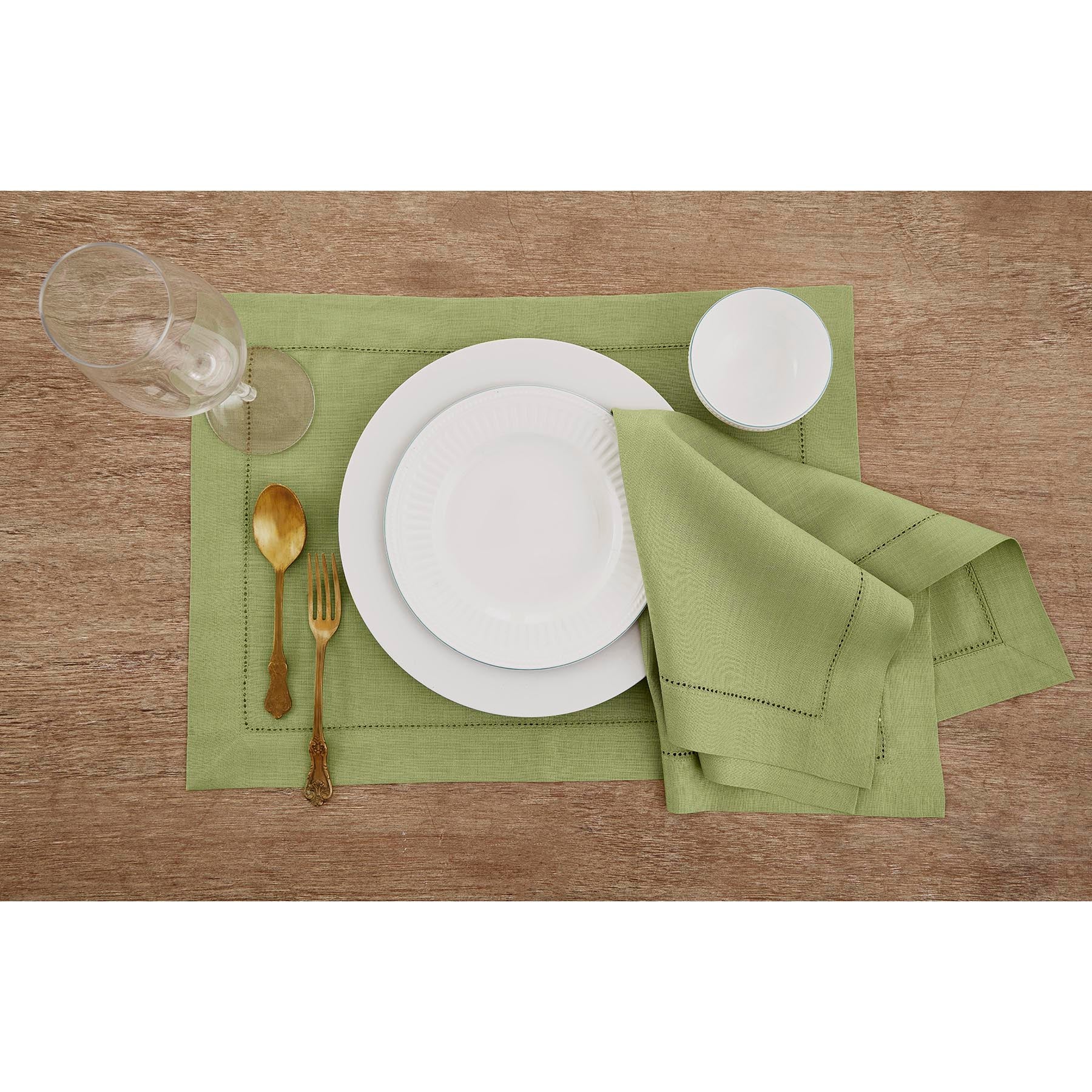 Elegant Classic Hemstitch Placemats Set of 4 - Premium Linen Table Mats for Dining Room Decor - Perfect for Thanksgiving, Christmas Dinner & Formal Entertaining