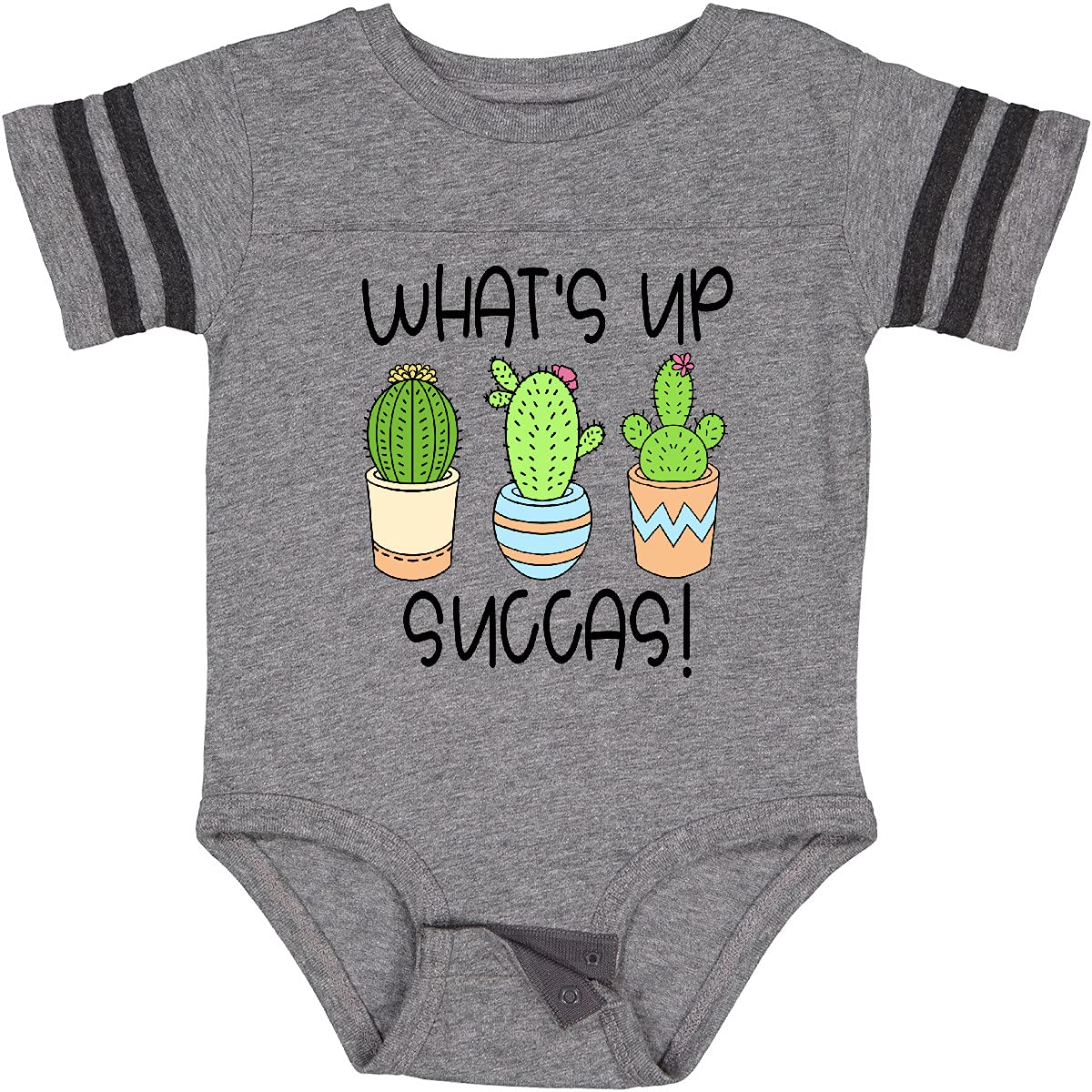 Inktastic Funny Cacti Plants 'What's Up Succas' Baby Bodysuit - Adorable Cactus-Themed Outfit for Infants, Toddlers & Newborns | Perfect for Playdates, Photo Shoots & Everyday Wear