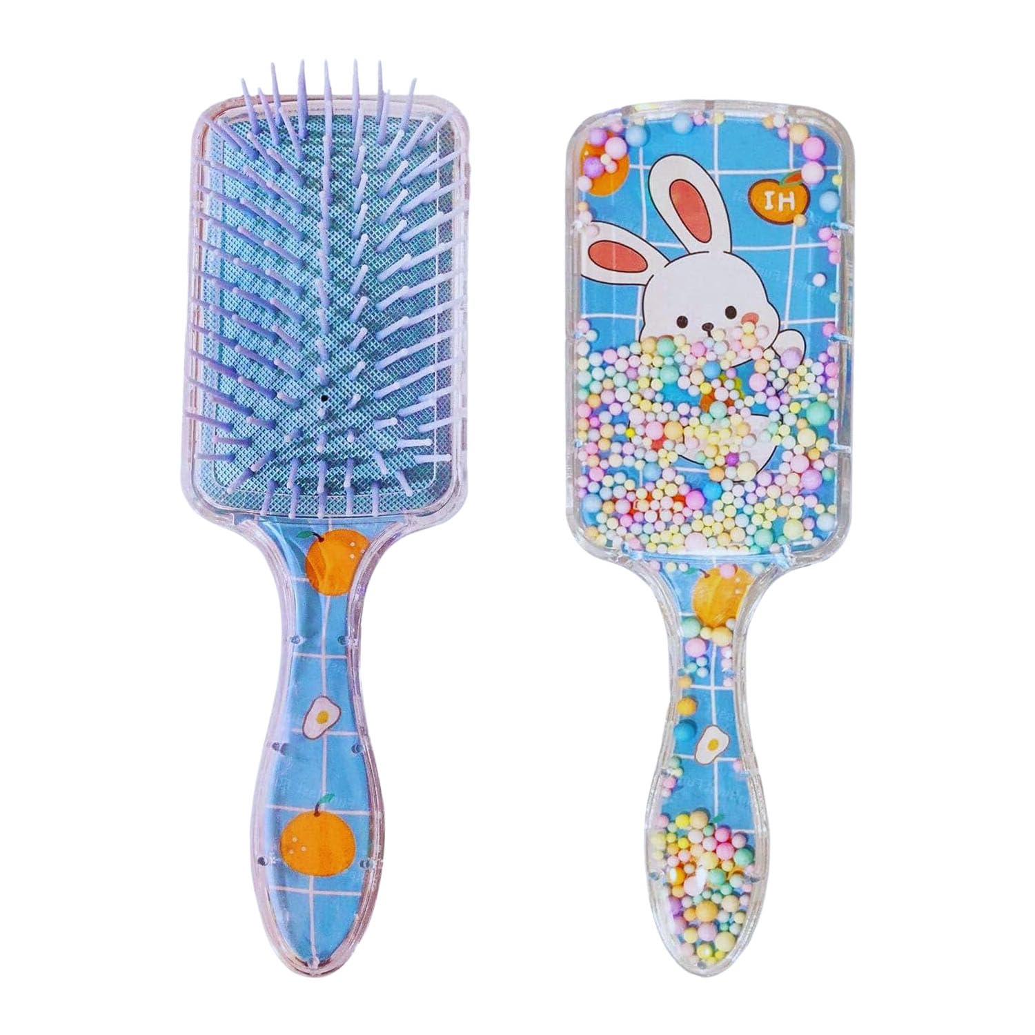 FunBlast Glitter Hair Brush Comb for Girls & Women - Kids Hair Care Set for Styling & Detangling