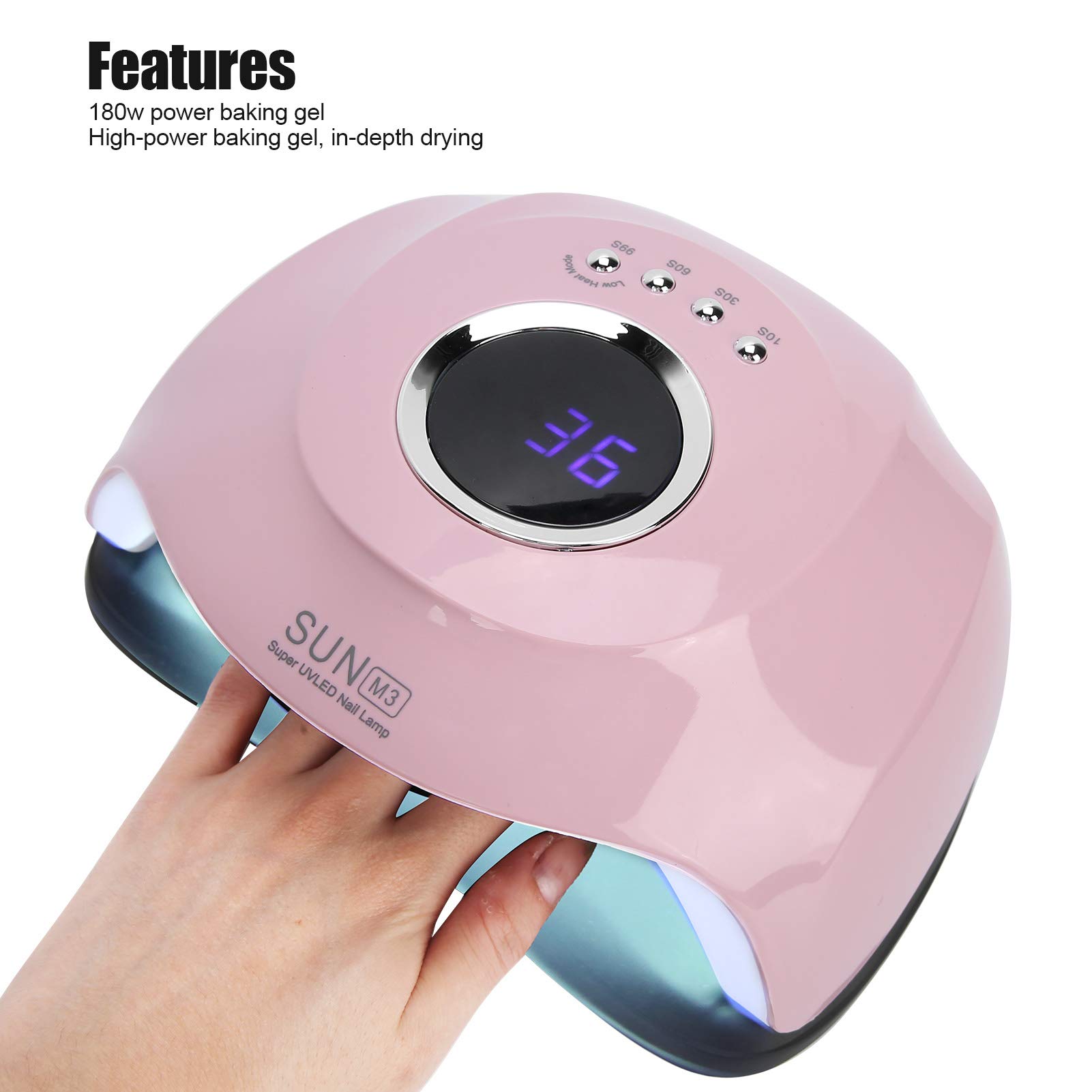UBERSWEET® 180W Professional LED Gel Nail Lamp with 4 Timer Settings - Fast Curing for Home & Salon Use | Perfect for Gel Polish, Acrylic Nails & Nail Art Drying