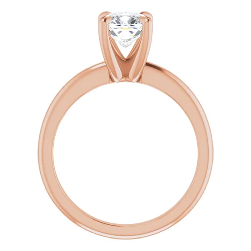 10K Solid Rose Gold Handmade Engagement Ring - 1.0 CT Cushion Cut Moissanite Diamond Solitaire Wedding Band for Women - Perfect for Proposals, Anniversaries & Bridal Jewelry Gifts