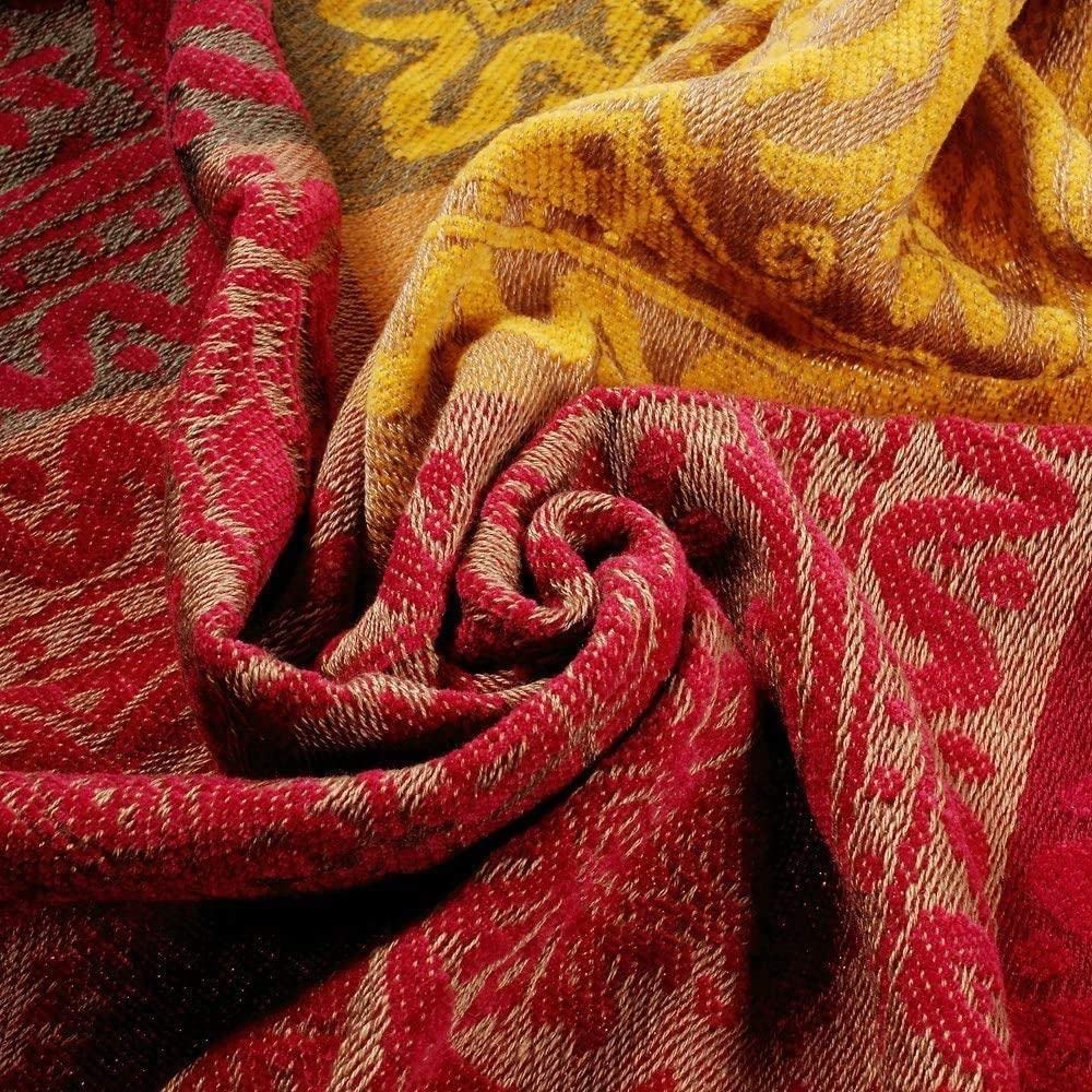 Soft Chenille Throw Blanket with Tassels - 86