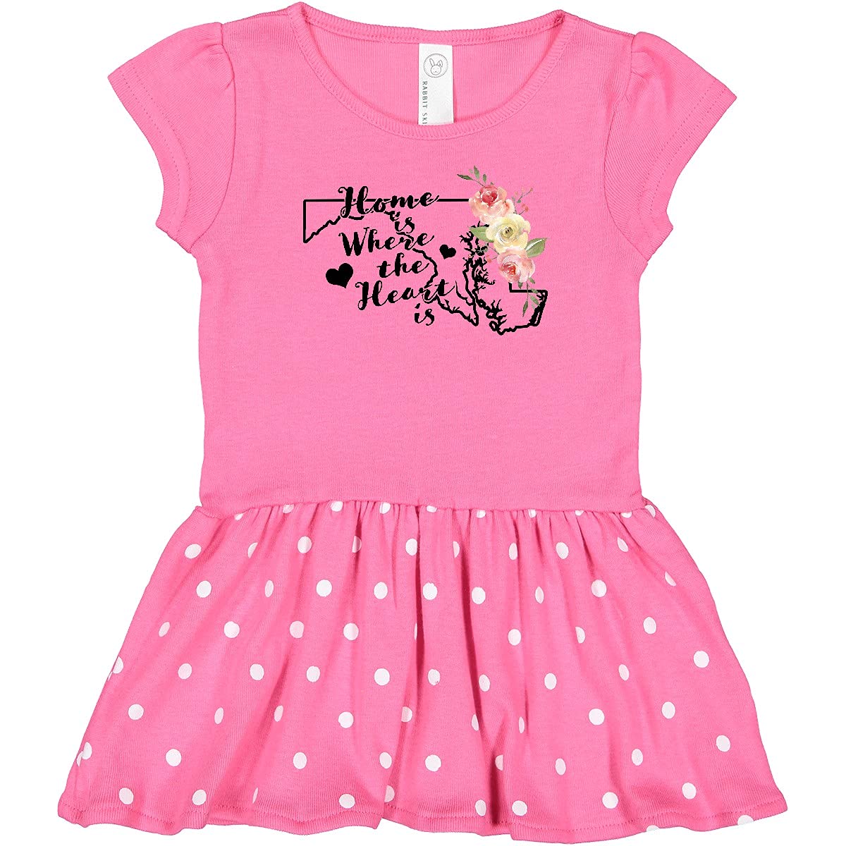 Inktastic Maryland Home is Where The Heart is Watercolor Print Infant Baby Dress - Perfect for Family Photos, Baby Showers & Special Occasions
