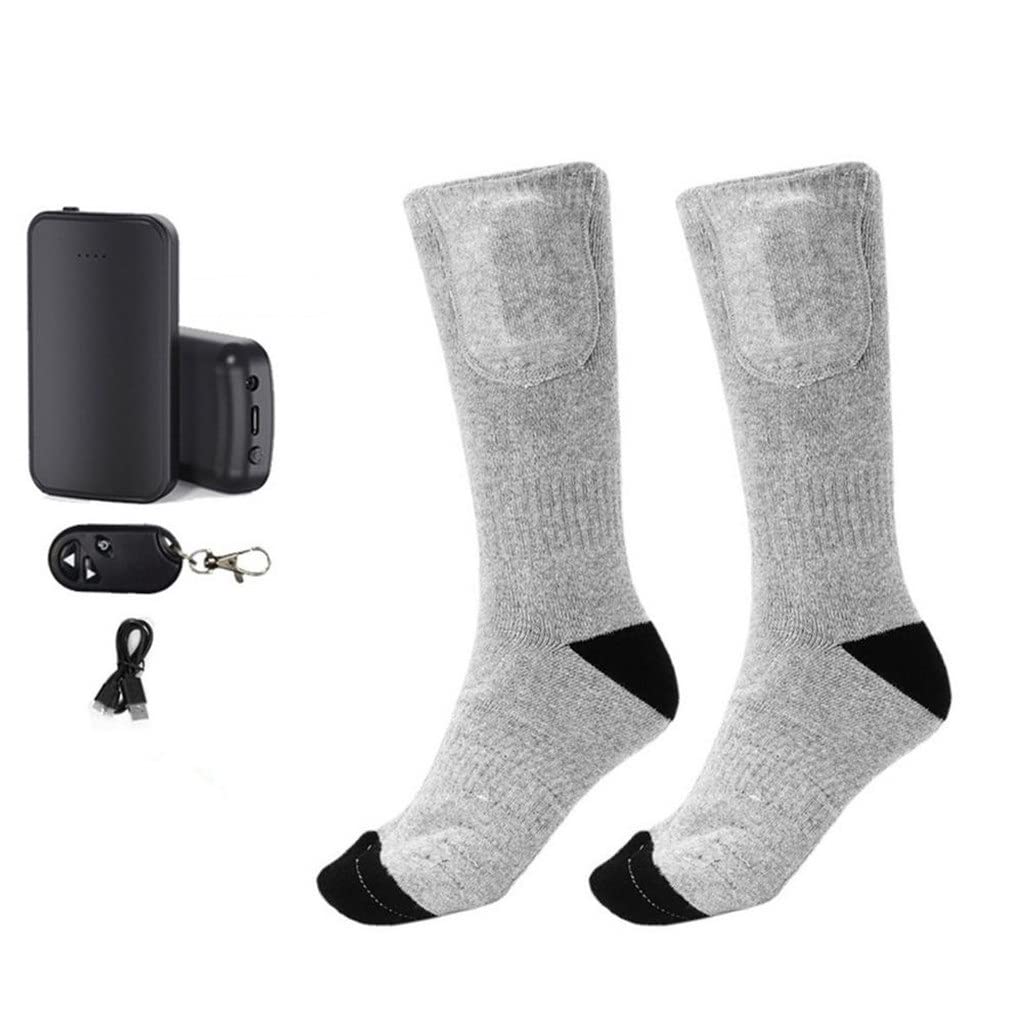 EODNSOFN Rechargeable Electric Heated Socks - Remote Control Thermal Socks for Men & Women - Winter Warm Boot Socks (One Size) - Perfect for Skiing, Hiking & Outdoor Winter Activities