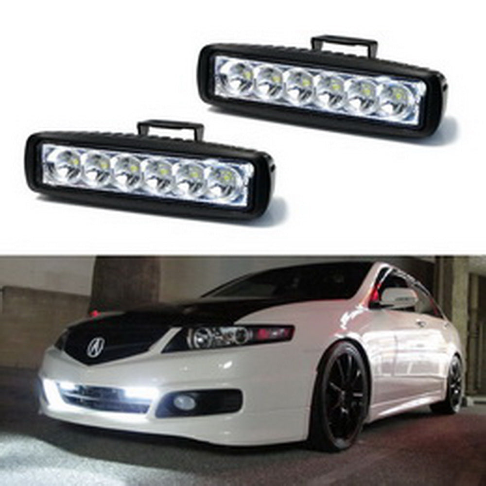 18W High Power 6 Osram LED Daytime Running Light Kit - Universal Fit for Cars & Trucks - Enhance Visibility & Safety for Daytime Driving