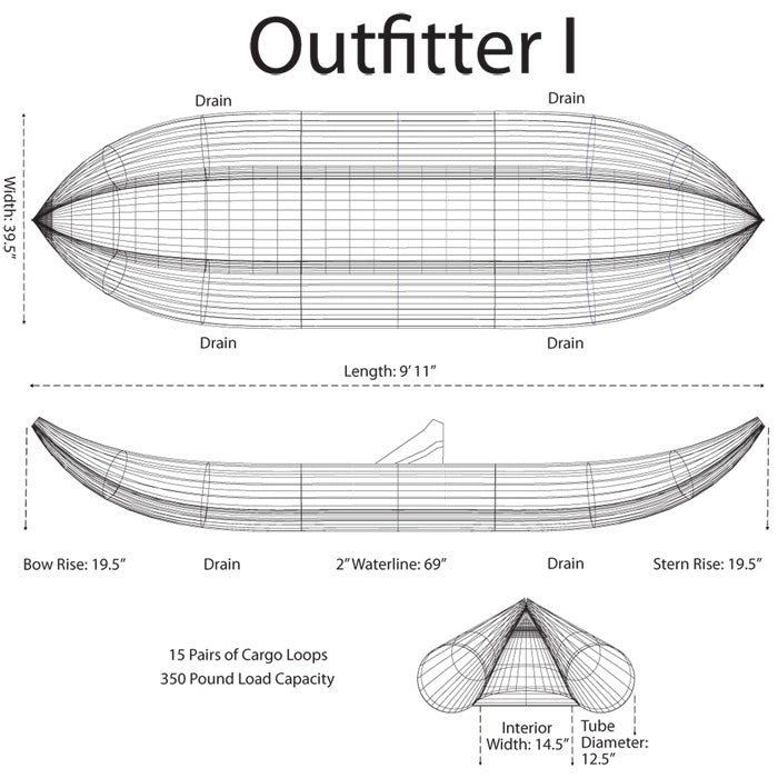 AIRE Outfitter I Inflatable Kayak - Lightweight Portable Kayak for Outdoor Adventures, Fishing & Camping | Easy Setup & Compact Storage