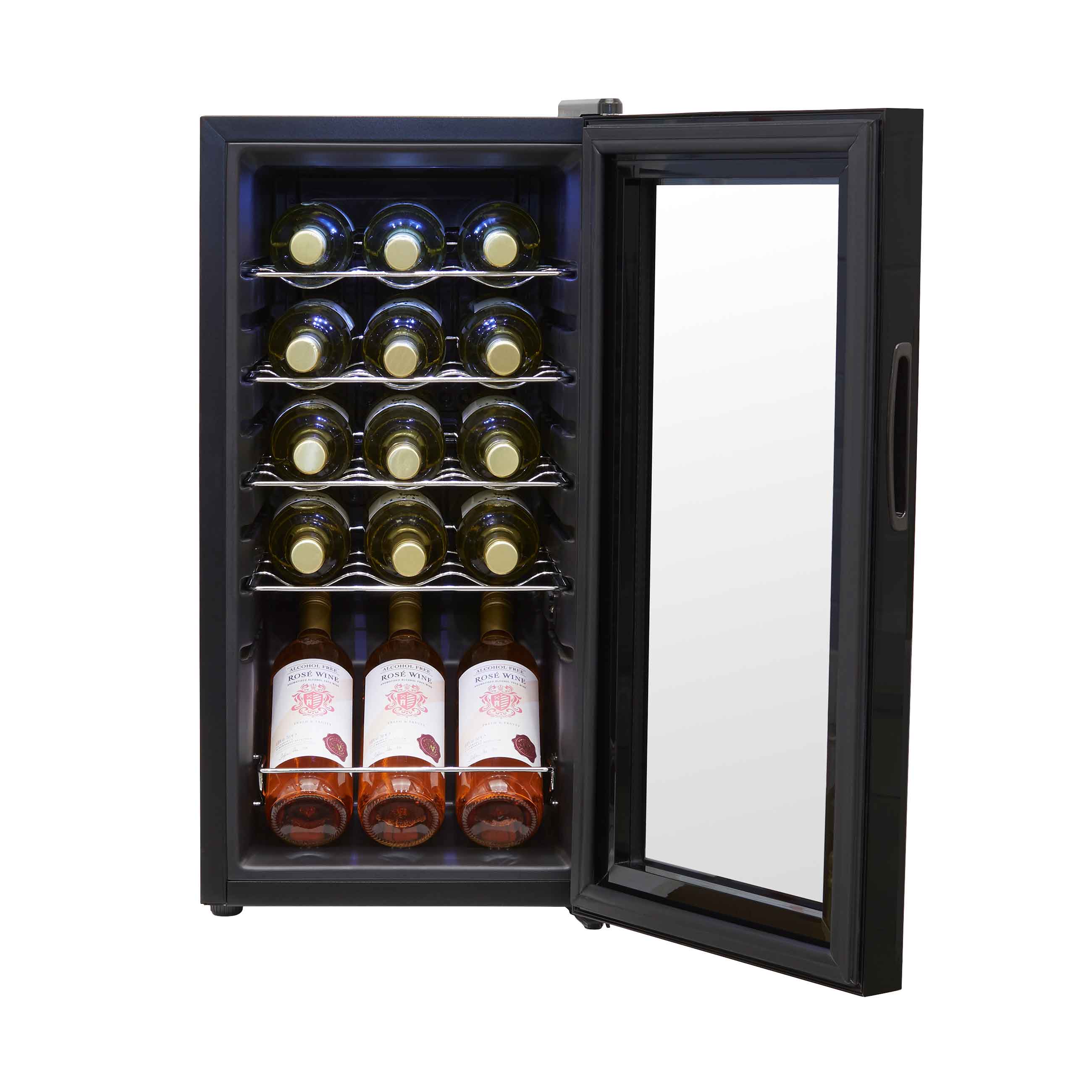 Baridi 15 Bottle Wine Cooler Refrigerator - Touch Screen Control, LED Interior Lighting, Black (DH5 Model) - Perfect for Home Bars, Kitchen Countertops & Wine Cellars