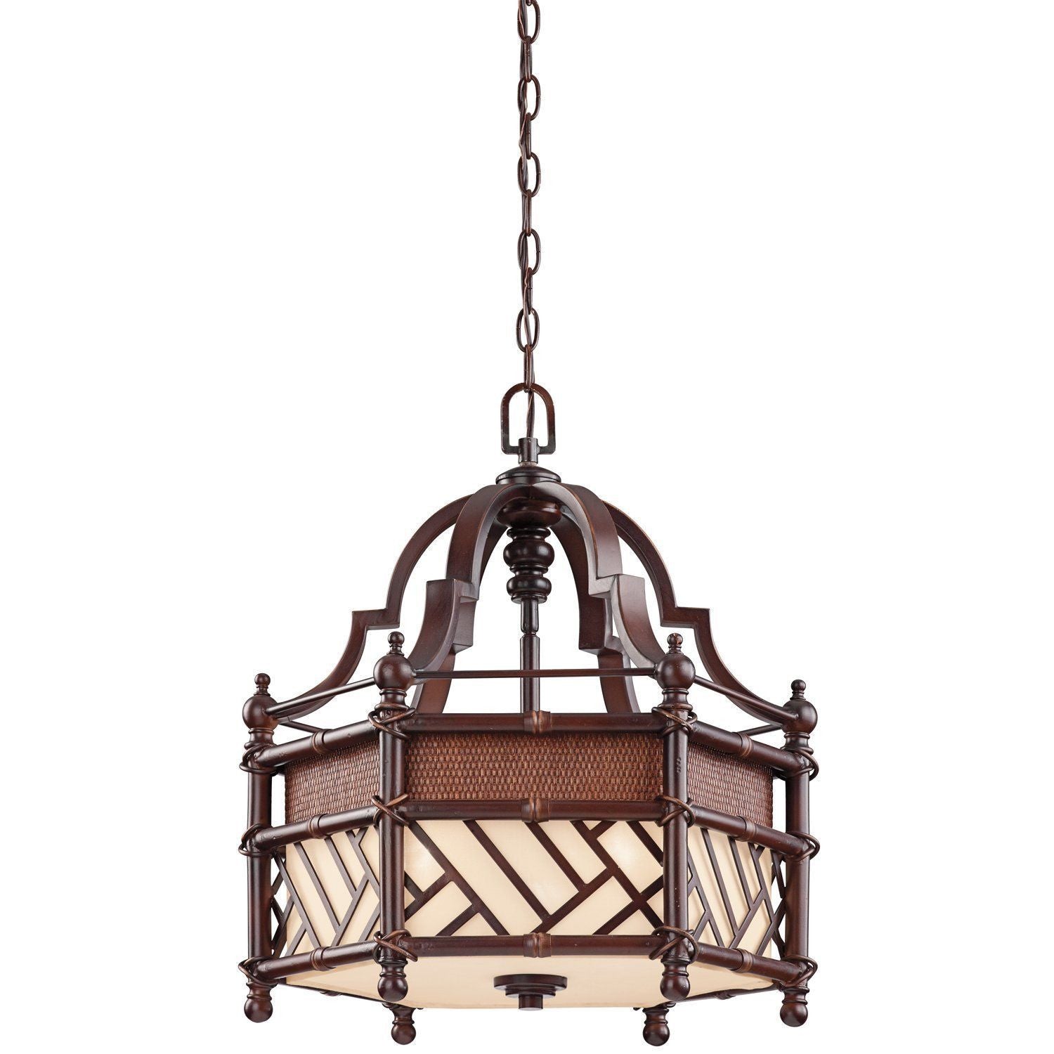 Kichler Lighting 43248 CYZ Rum Cove 3-Light Pendant Chandelier in Cayman Bronze - Modern Hanging Light Fixture for Dining Room, Kitchen Island & Entryway