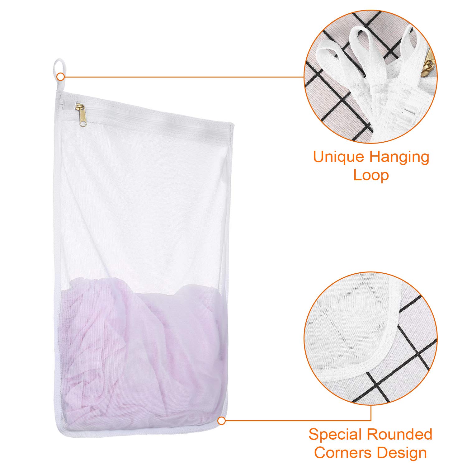 Reusable Mesh Laundry Bags for Delicates - 3 Pack (2 Large + 1 Medium) with Durable Zipper Closure - Gentle Washing Solution for Travel, College & Home Use - Protect Lingerie, Swimwear & Baby Clothes