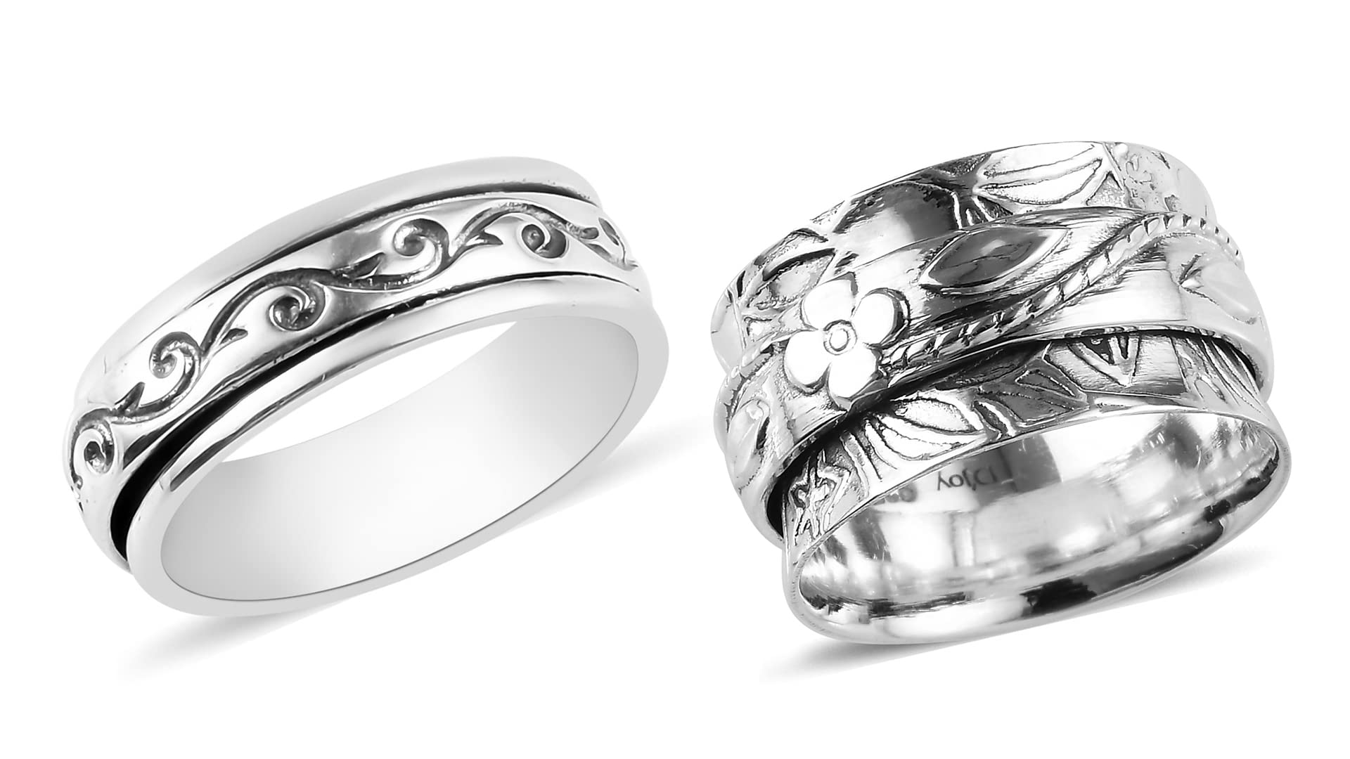 925 Sterling Silver Spinner Ring for Stress Relief - Handmade Boho Tribal Jewelry for Women & Men - Unique Oxidized Meditation Anxiety Reliever - Perfect Gift for Yoga, Mindfulness & Daily Wear