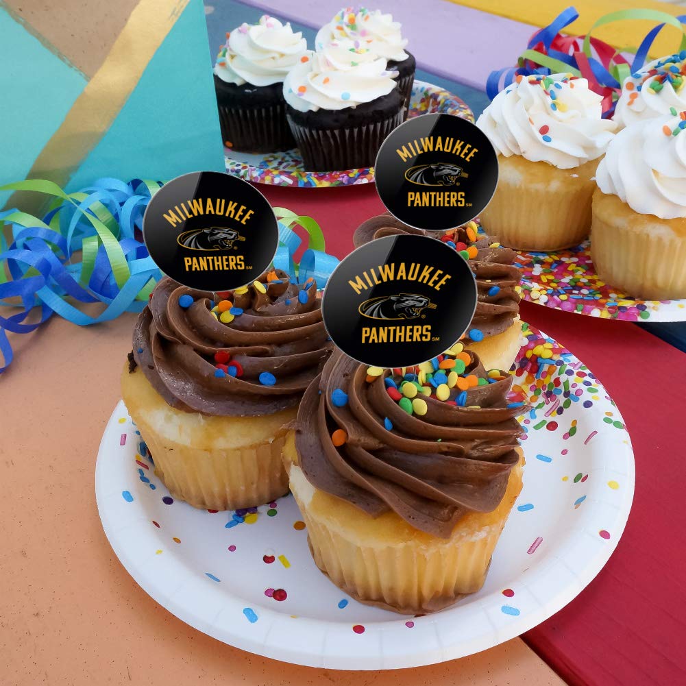 University of Wisconsin Milwaukee Official Panthers Cupcake Toppers - Set of 6 Decorations for Baking, Parties, and School Spirit Events | Perfect for Game Day Treats, Birthday Cakes, and Alumni Gatherings