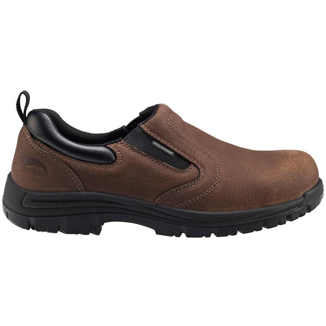 Foreman Waterproof Composite Toe Slip-On Work Shoes for Men - Brown | Comfortable & Durable Safety Shoes for Construction, Warehouse & Outdoor Work