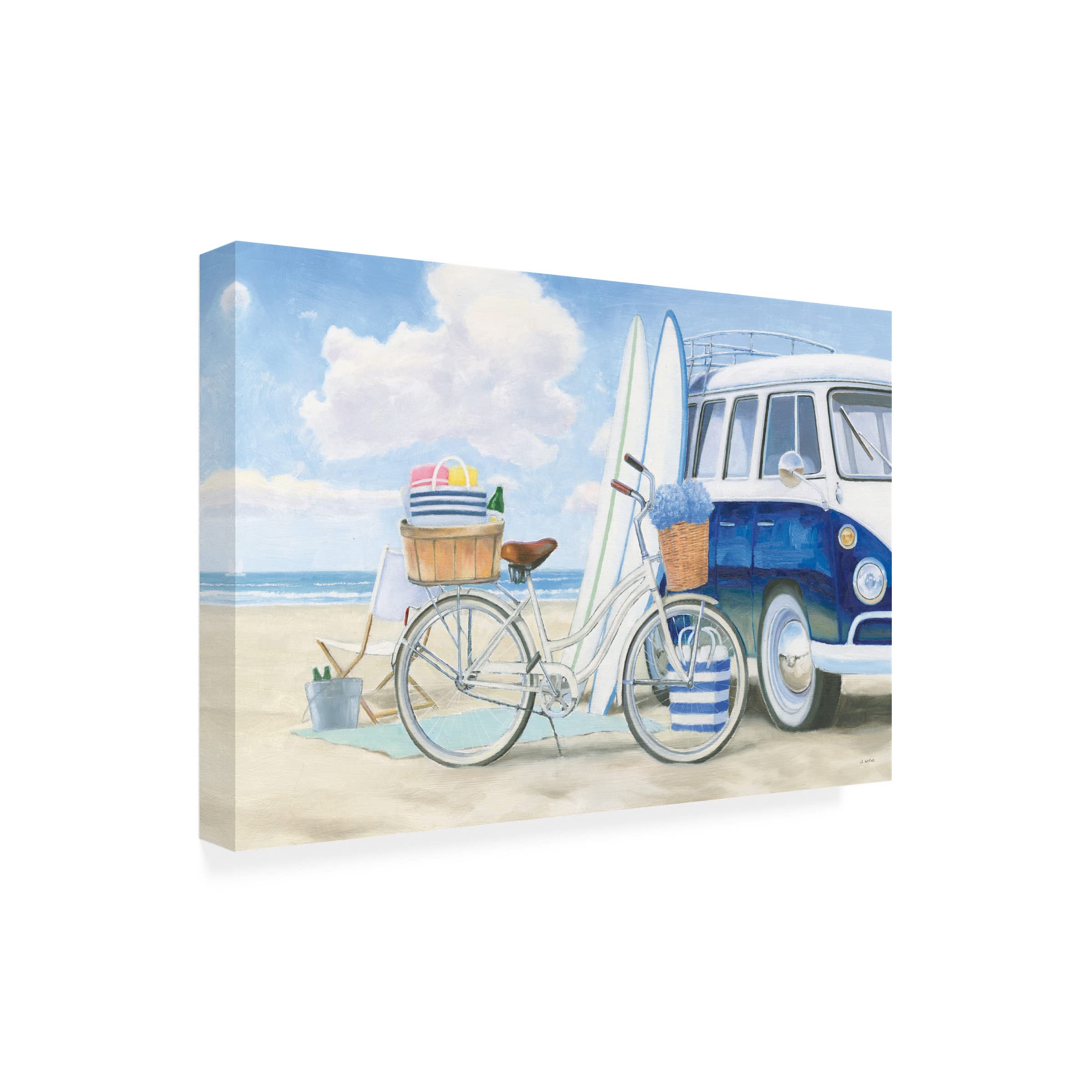 Trademark Fine Art 'Beach Time I' Canvas Wall Art by James Wiens - Coastal Decor for Living Room, Bedroom & Office