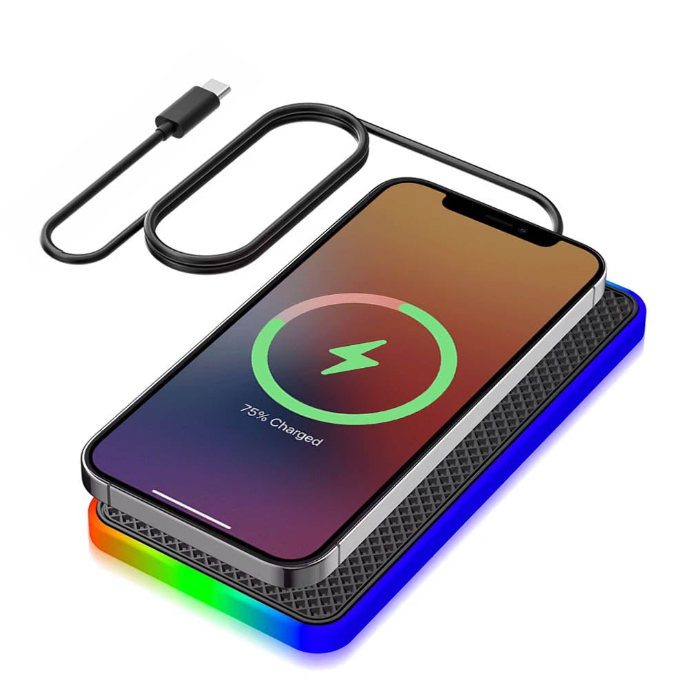 Fast Charging GlowPad 15W Qi-Certified Wireless Charger Stand - Compatible with iPhone 15/14/13/12, Samsung Galaxy S23/S22/S21 - Perfect for Bedside, Office & Nightstand Charging