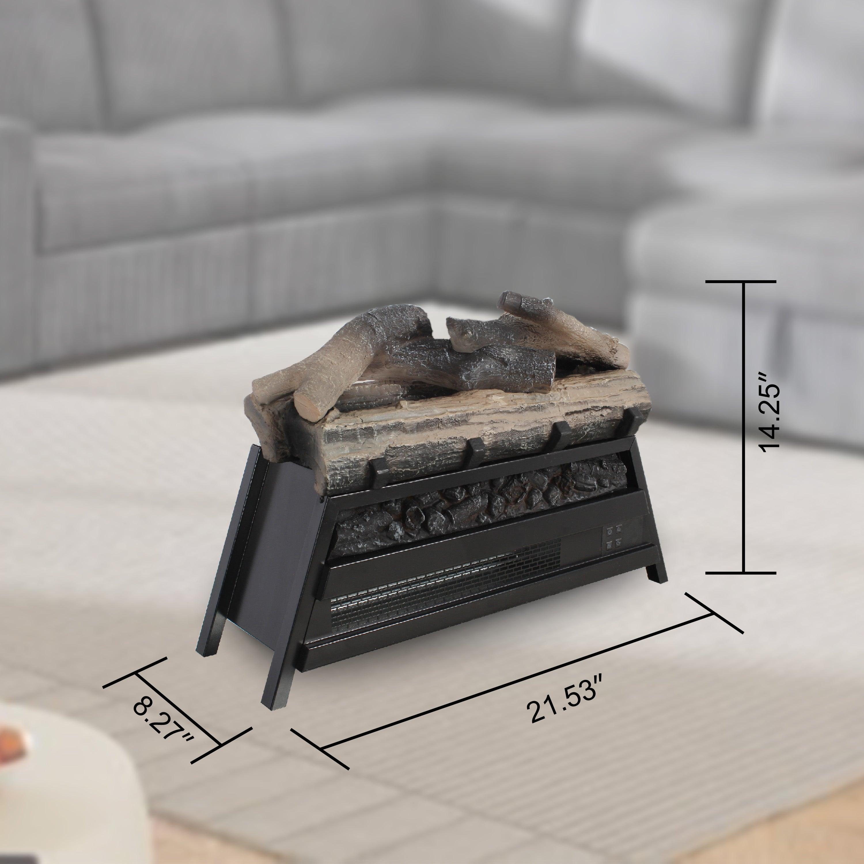 23 Inch Electric Fireplace with 3D Log Set - Infrared Fireplace Heater for Indoor Use - Perfect for Living Rooms, Bedrooms & Offices