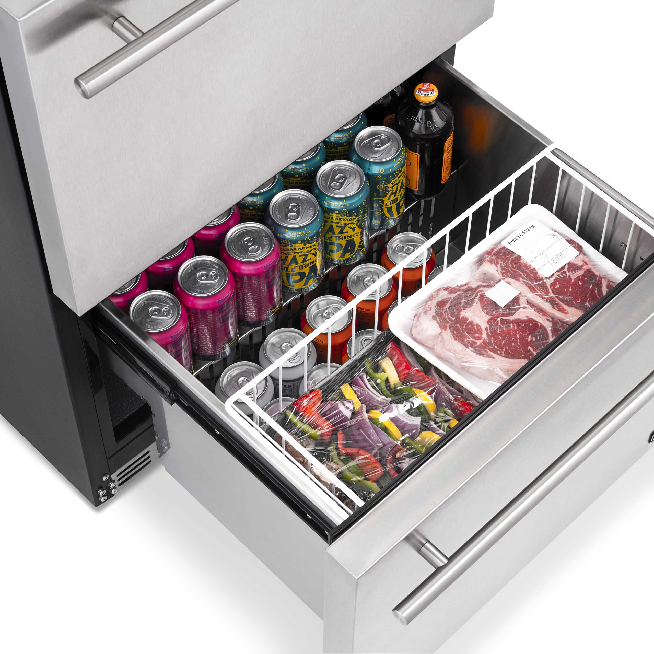 Newair® 80 Can 20 Bottle Built-In Beverage Cooler Refrigerator - Indoor/Outdoor Freestanding Mini Fridge for Beer, Wine & Soda - Perfect for Home Bar, Kitchen, Garage or Outdoor Entertaining