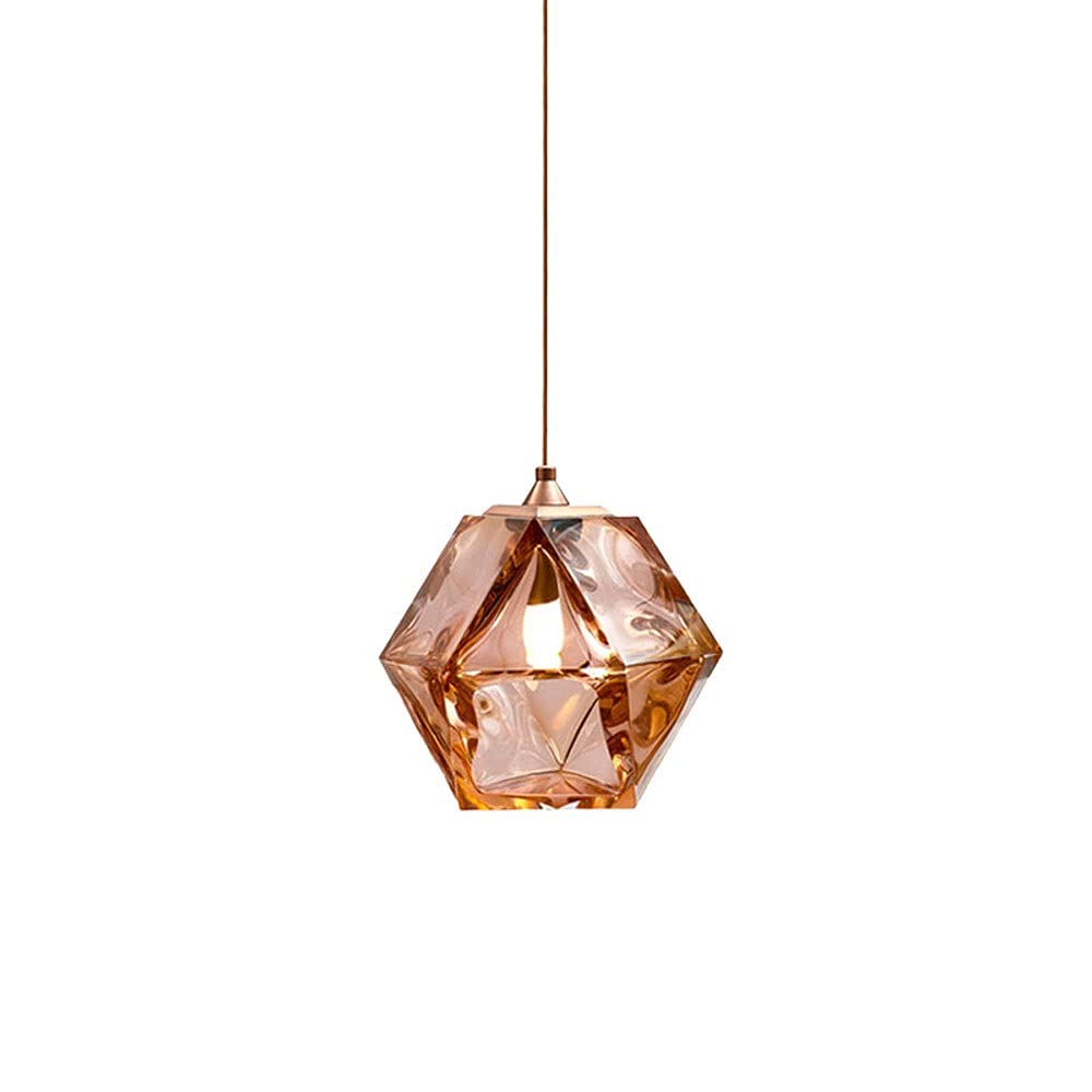 Nordic Mini Hanging Chandelier - Creative Glass Pendant Lighting Ceiling Lamp with E27 Base, Rose Gold Kitchen Island Light Fixture for Modern Dining Room & Living Room | Perfect for Home Decor, Restaurant Lighting, and Cozy Ambiance