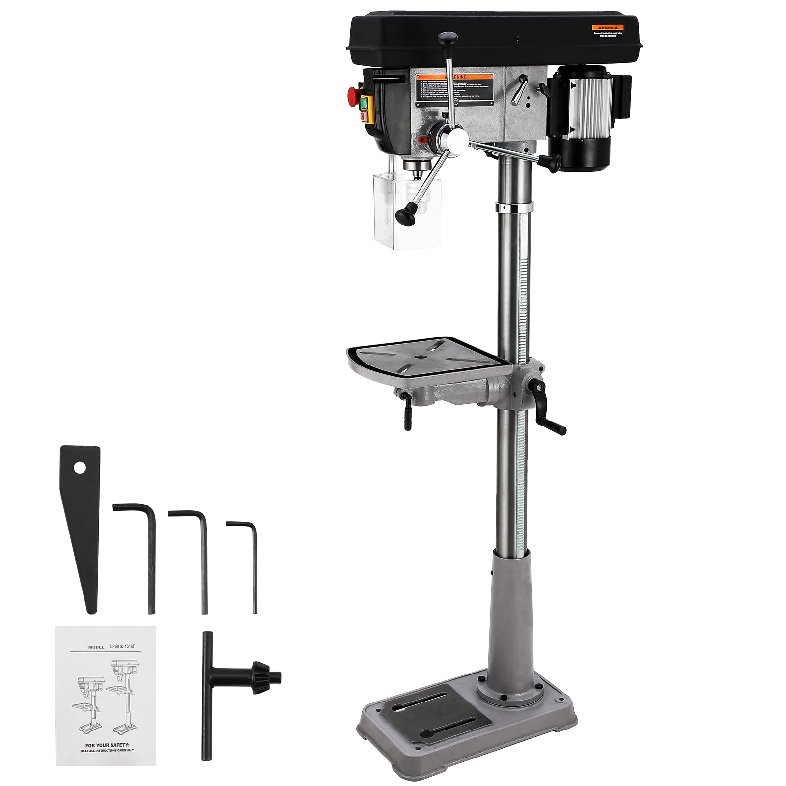 **GARVEE 15 Inch Floor Drill Press - 7.5 Amp 120V Heavy Duty Bench Drill Machine with Safety Guard for Woodworking & Metalworking Projects**