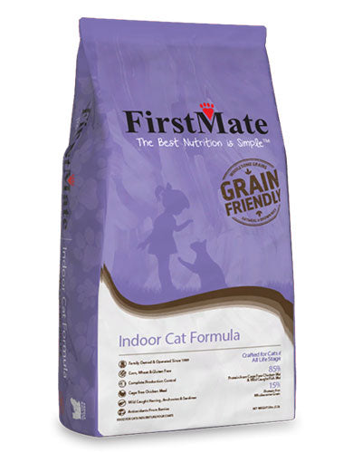 FirstMate Grain-Free Indoor Formula Dry Cat Food for Adult Cats - 5lb & 15lb Bags | Supports Healthy Digestion & Weight Management for Indoor Cats