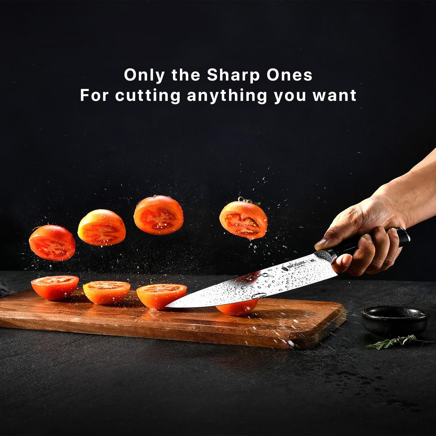 15-Piece Professional German Stainless Steel Knife Block Set - Ultra Sharp Kitchen Knives with Wooden Block & Sharpener - Ergonomic Full Tang Chef Knives for Slicing, Dicing, and Meal Prep - Perfect for Home Cooks & Professional Kitchens