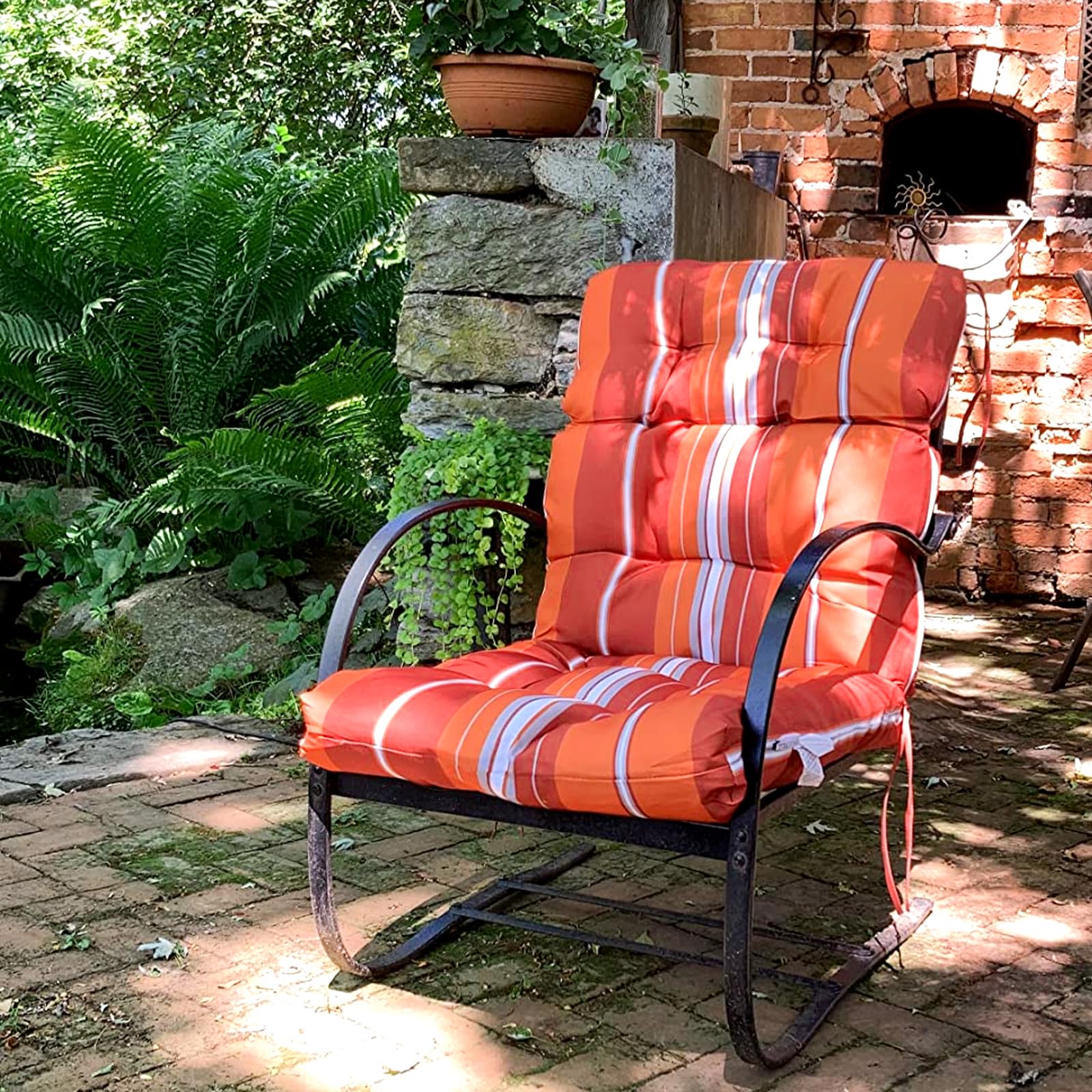 EAGLE PEAK Tufted High Back Patio Chair Cushions Set of 2 - 46
