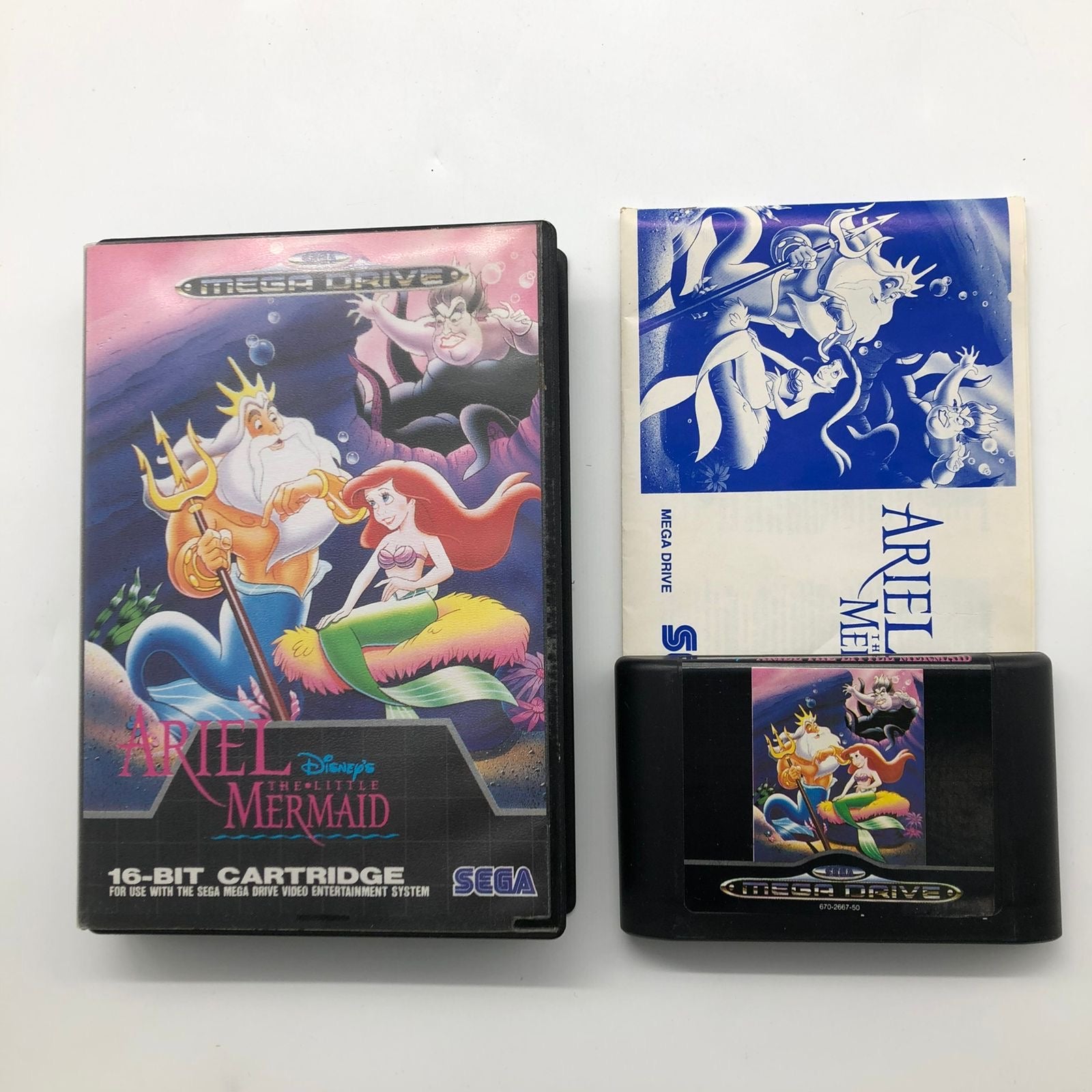 Disney's Ariel The Little Mermaid Sega Mega Drive Game with Manual - PAL Version | Retro Gaming Collectible | Perfect for Disney Fans & Classic Console Enthusiasts