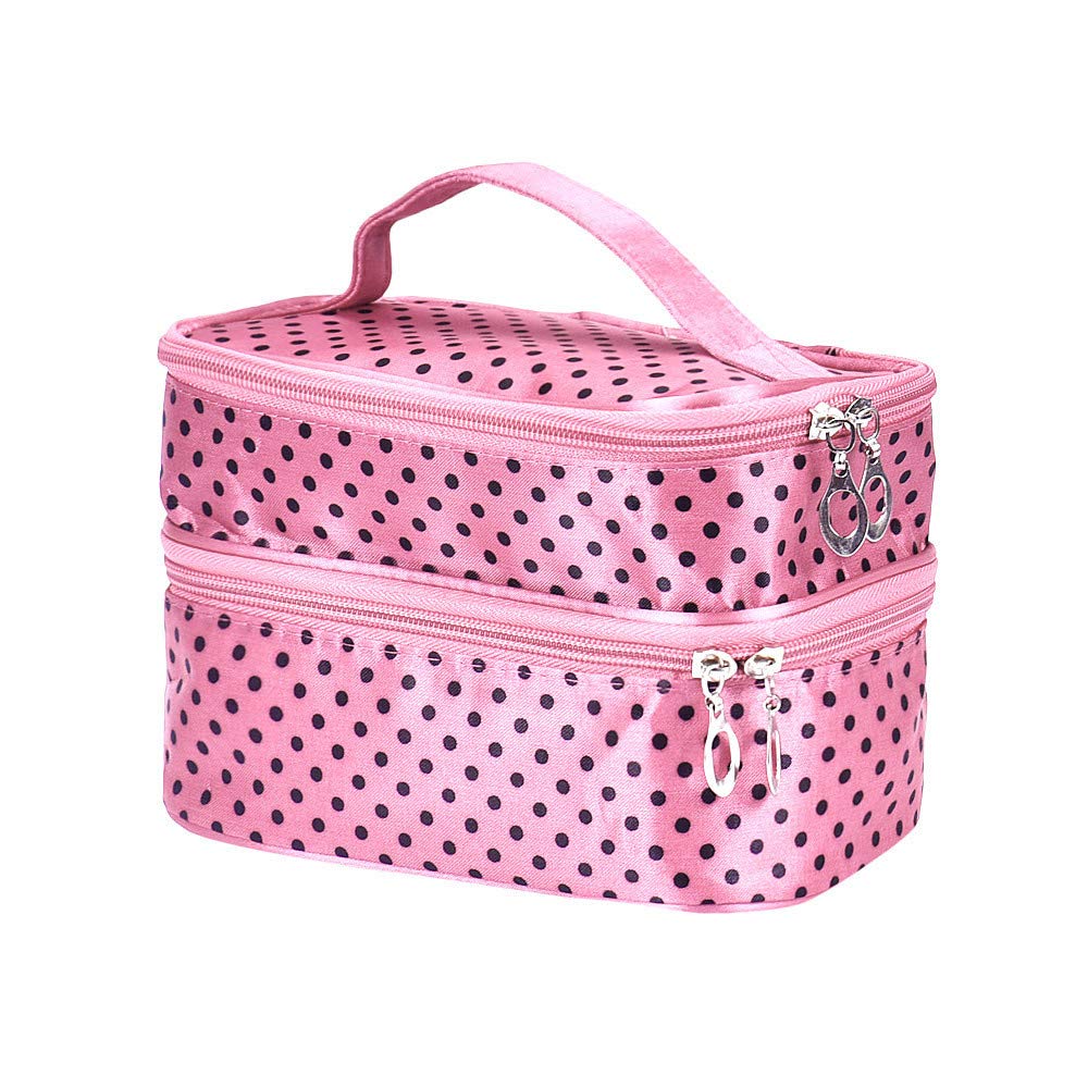 LOKODO Women's Portable Cosmetic Organizer Makeup Bag with Zipper - Travel Toiletry Case for Makeup Brushes, Lipsticks & Skincare Essentials - Perfect for Travel, Gym & Daily Use