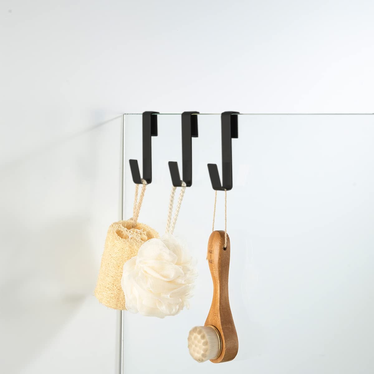 Stainless Steel Towel Hooks 3-Pack for Shower & Bathroom - Matte Black