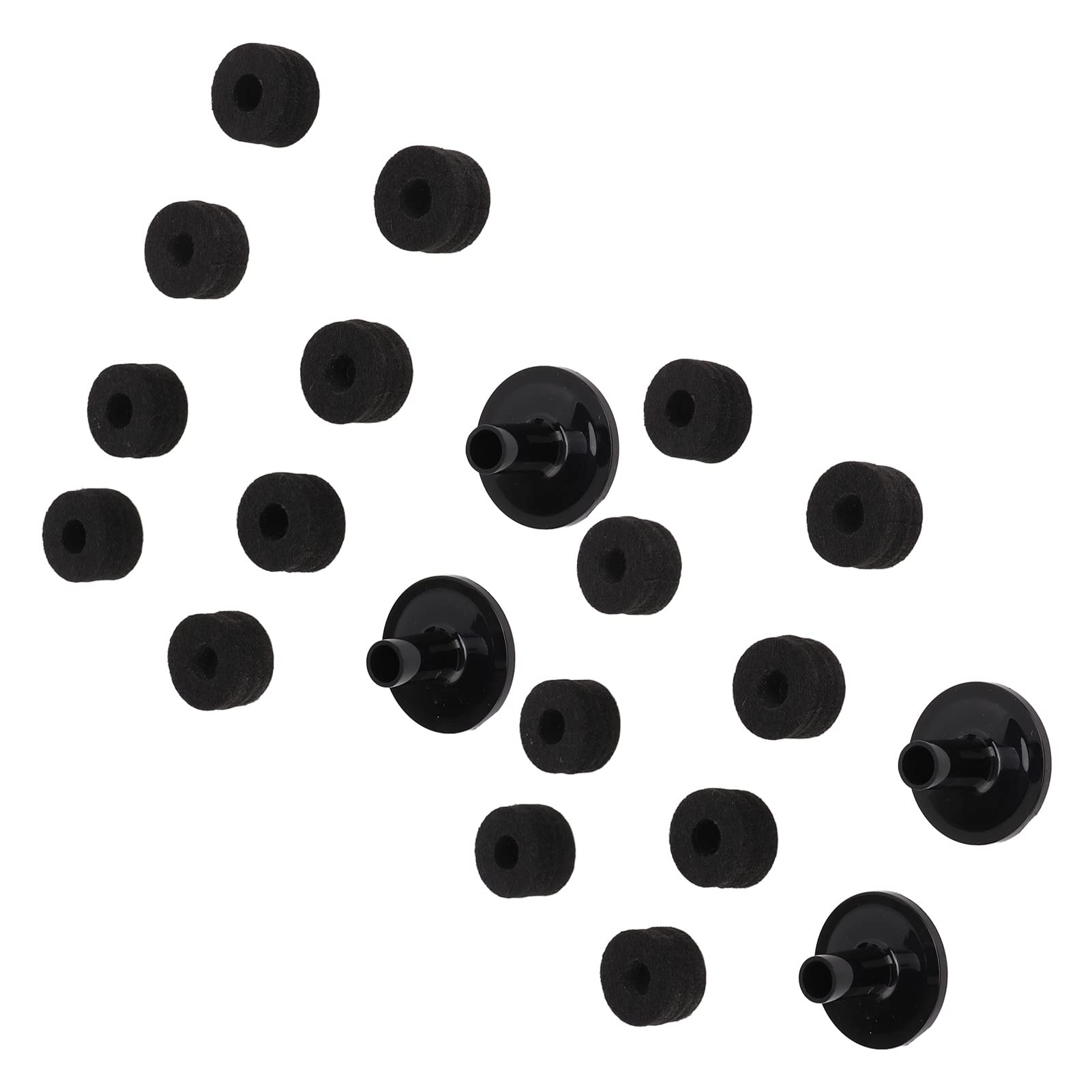 Premium 2-Piece Cymbal Felts - Durable Black Plastic Drum Accessories for Cymbal Protection & Collision Prevention | Perfect for Drum Kits, Percussion Instruments & Live Performances