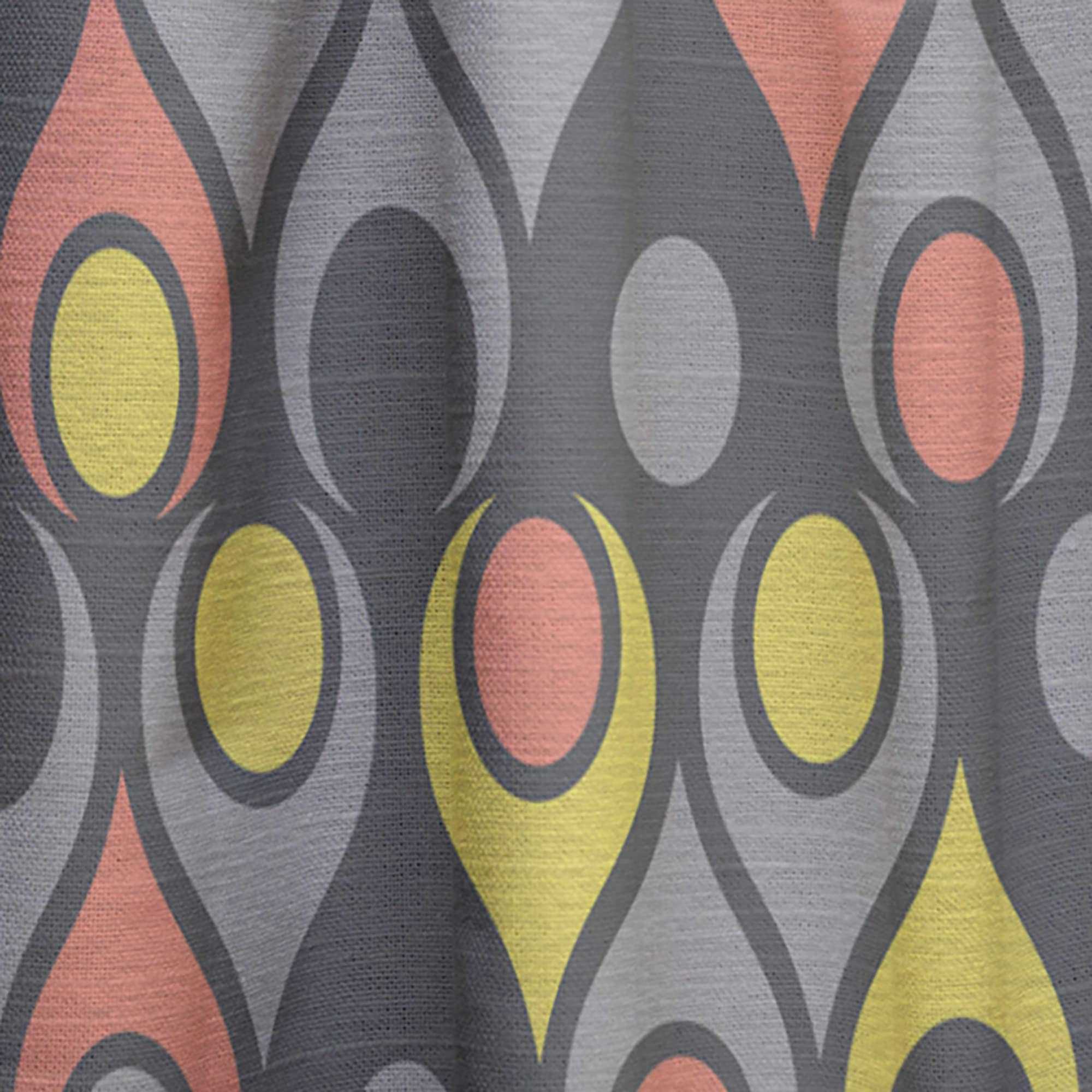 DesignQ Retro Abstract Drops I Thermal Insulated Curtains - Single Panel 52x108 - Blackout Drapes for Bedroom & Living Room - Perfect for Home Decor & Light Control