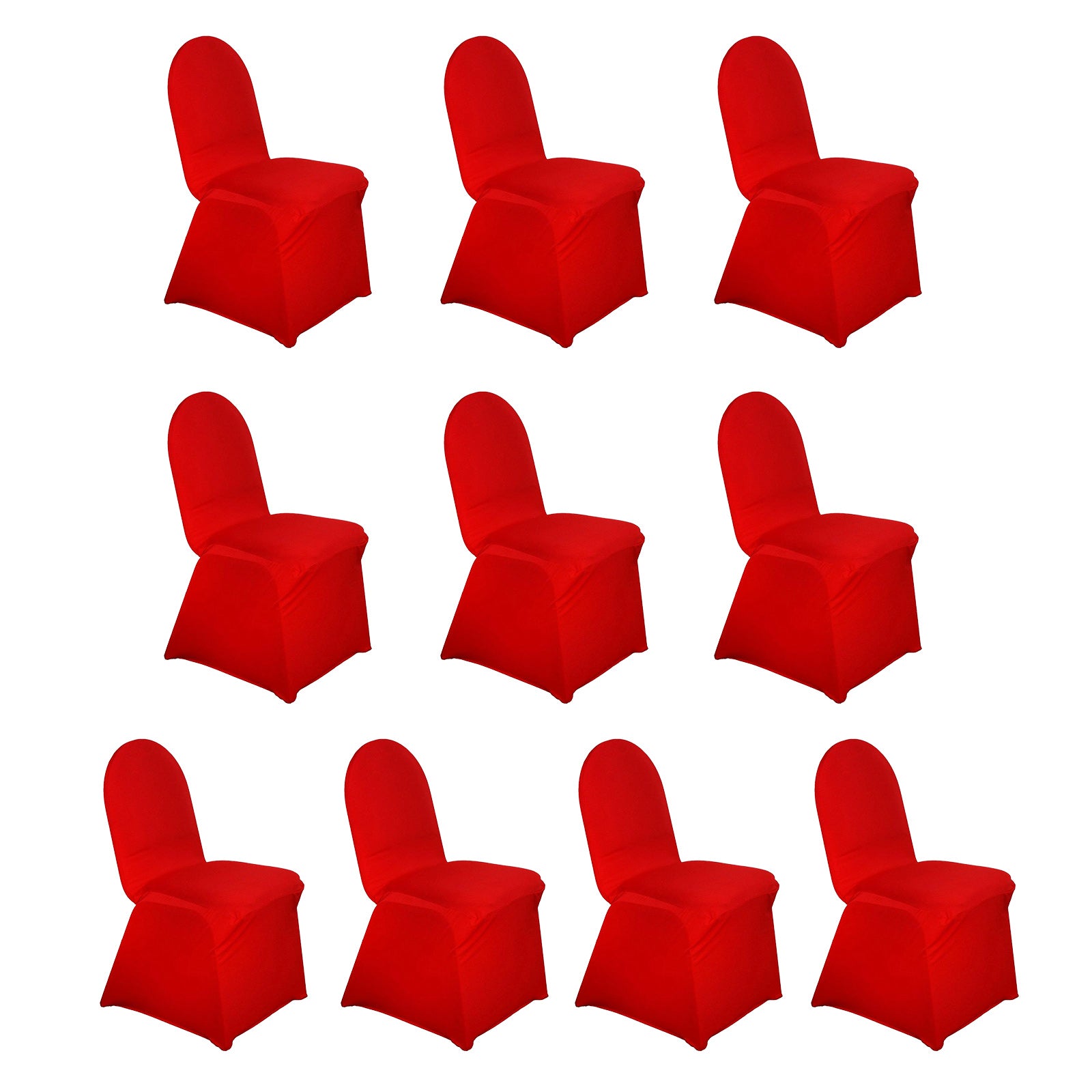 10 Pack Red Spandex Chair Covers - Durable Stretch Slip-On Banquet Chair Covers - Reusable for Weddings, Parties & Events
