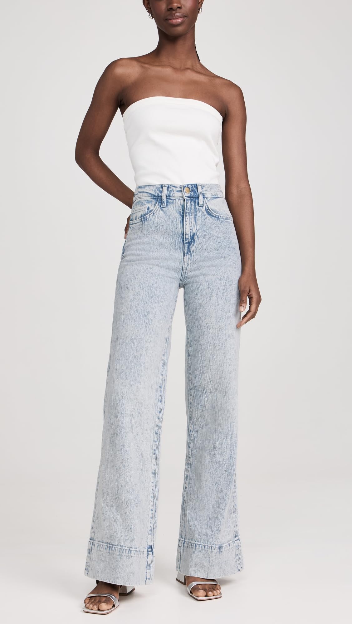 Women's Ms. Onassis High Waist Wide Leg Jeans - Vintage Inspired Stretch Denim Pants for Casual Wear & Office Outfits