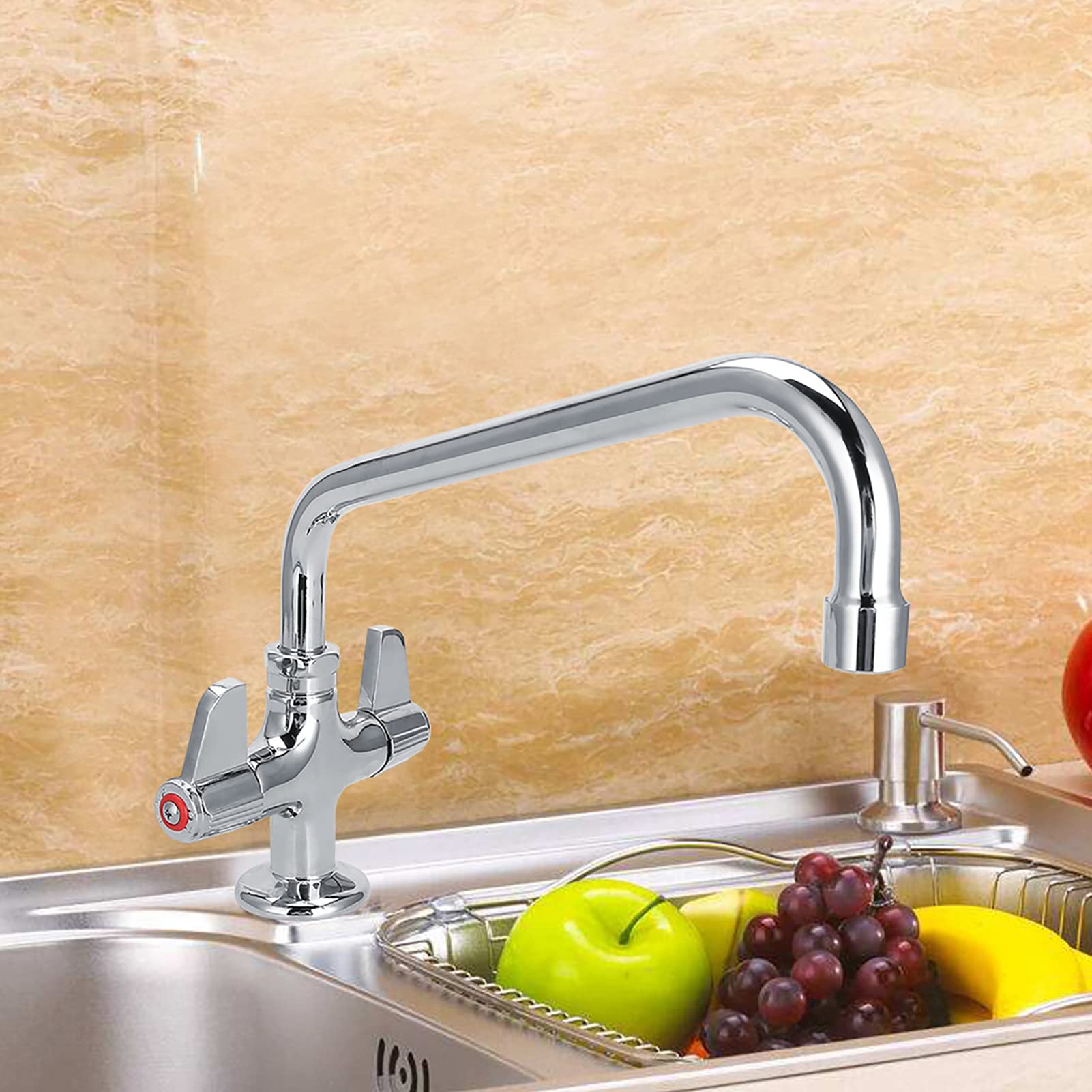 LZKW Commercial Kitchen Faucet - Corrosion Resistant Basin Sink Tap for Restaurant, Bar & Food Service (Heavy Duty Water Faucet for High-Traffic Areas)