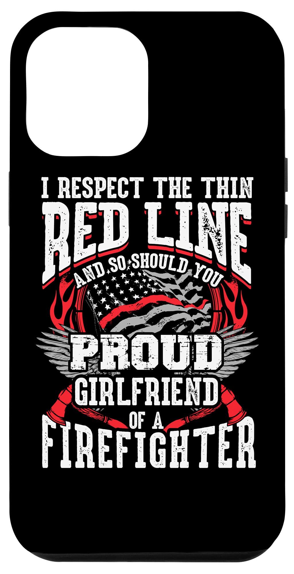 iPhone 12 Pro Max Thin Red Line Firefighter Case - Premium Protective Cover for Firefighter Girlfriends & Supporters | Perfect for Everyday Use & First Responder Appreciation